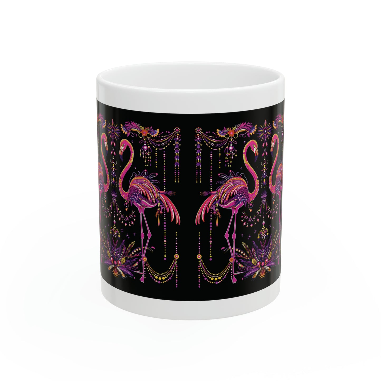 Laissez Les Bon Temps Rouler Mardi Gras Flamingo Mug, 11oz - ShadowCrafts Studio
