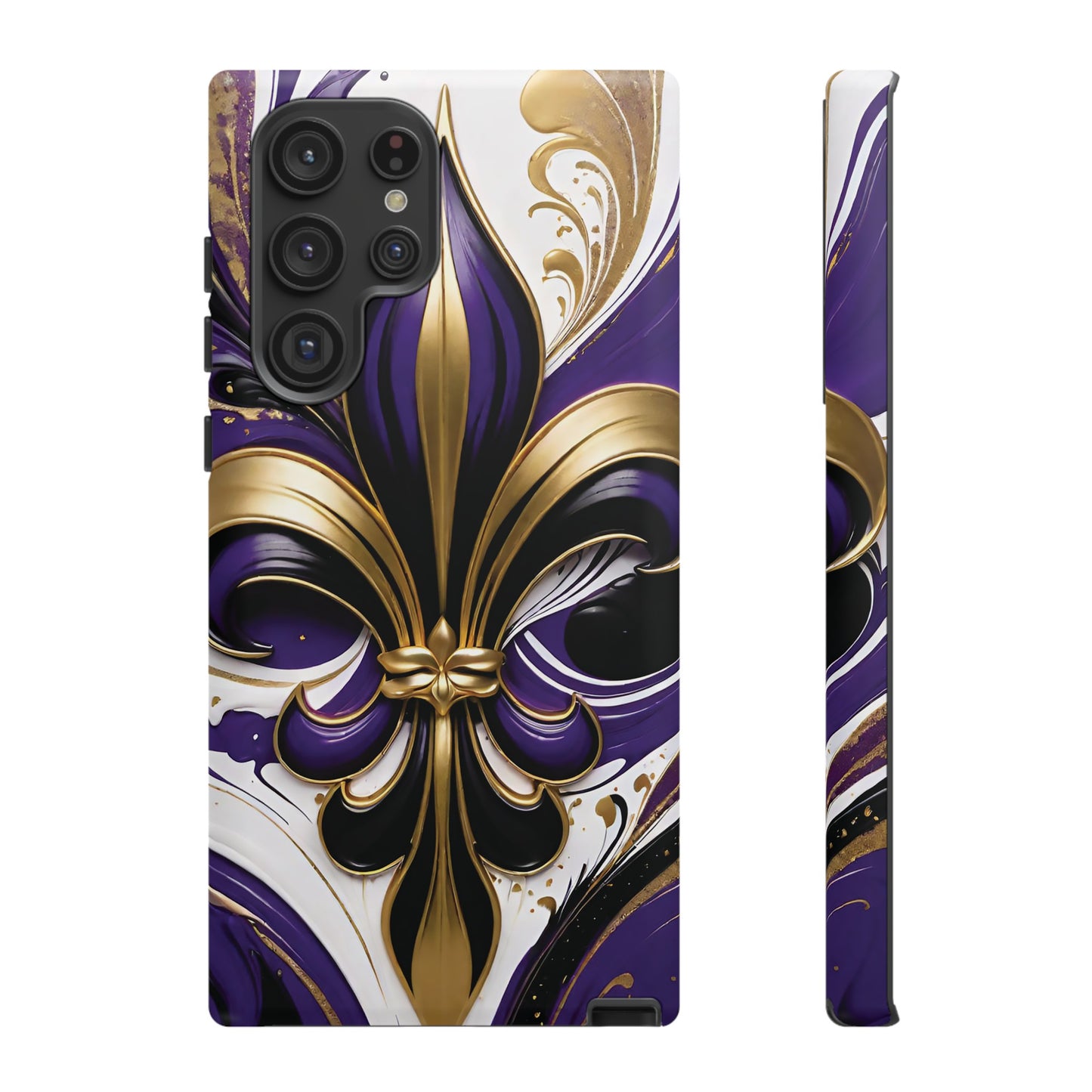 Purple and Gold Fleur-de-Lis 02