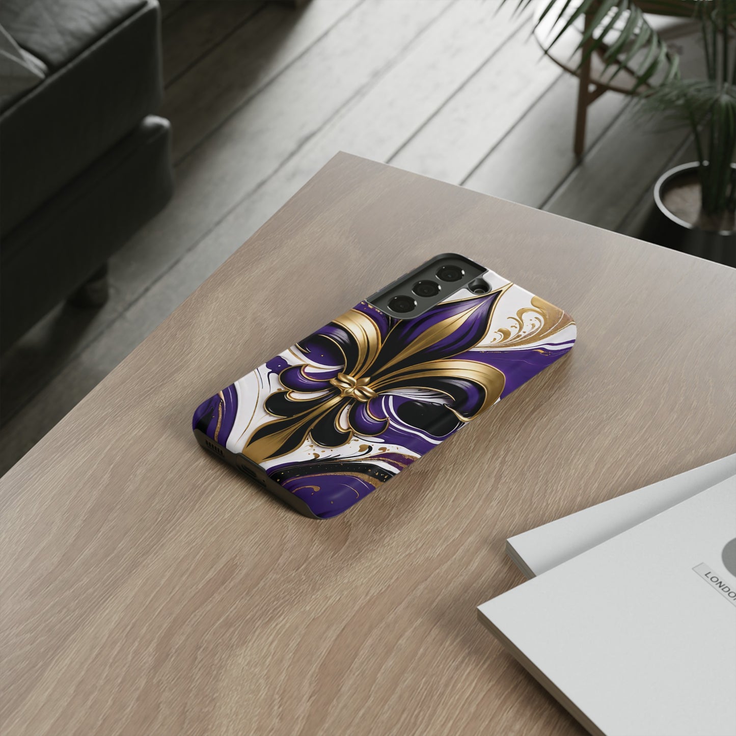 Purple and Gold Fleur-de-Lis 02