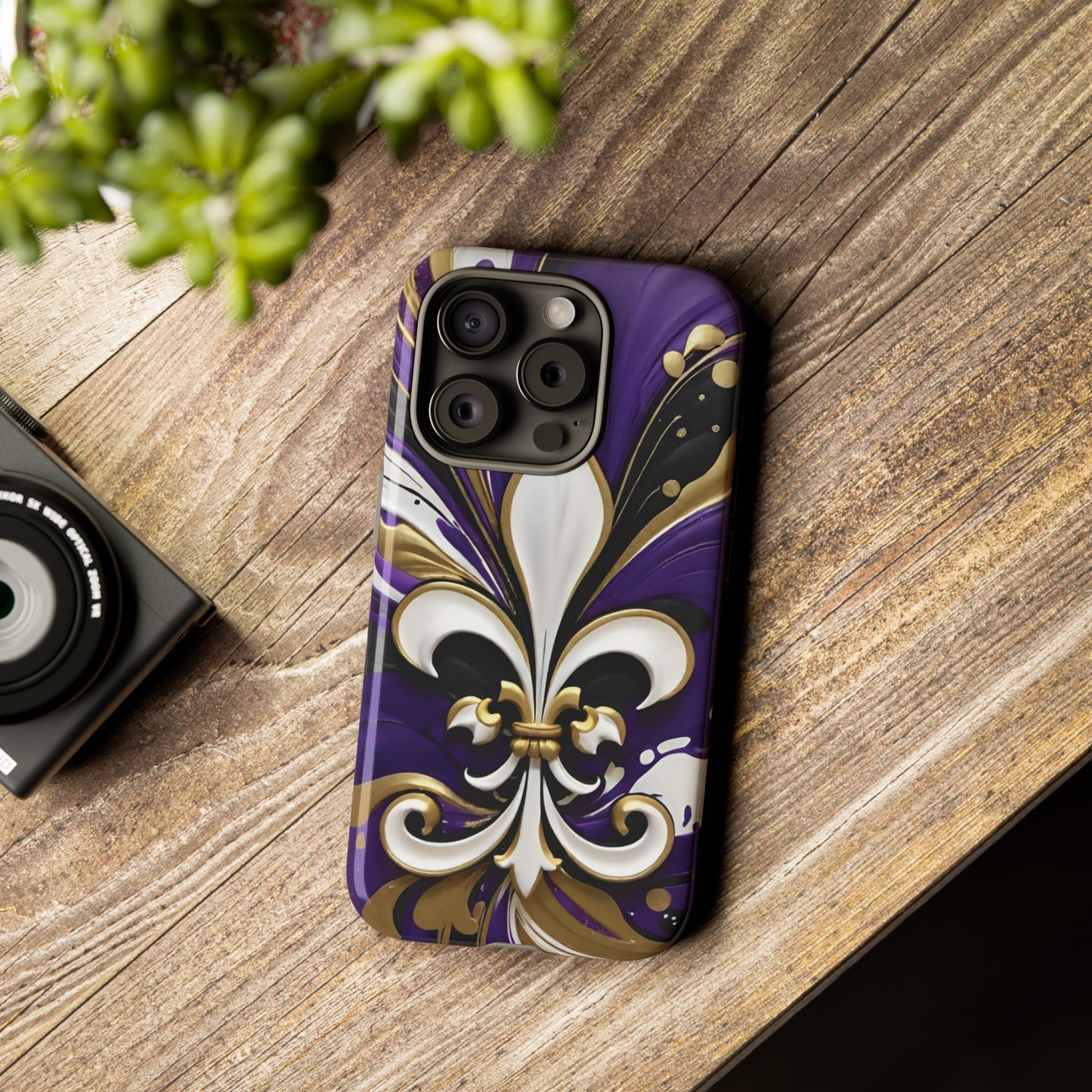 Purple and Gold Fleur-de-Lis 03