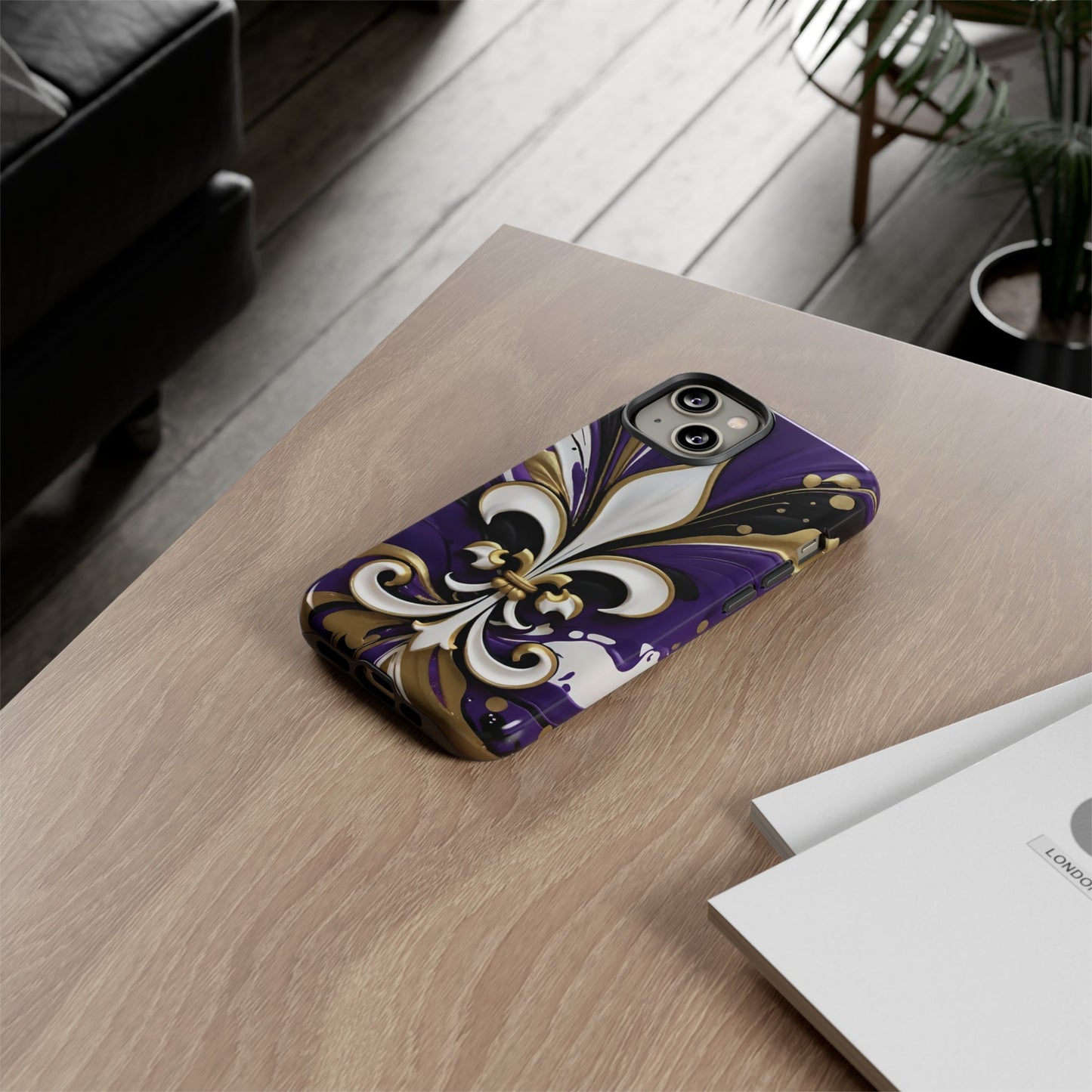 Purple and Gold Fleur-de-Lis 03