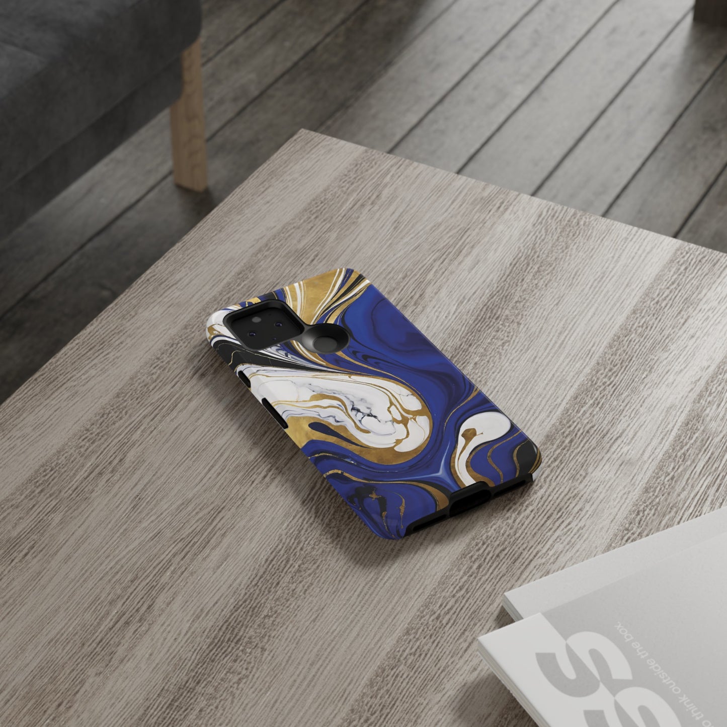 Blue and Gold Swirl 01