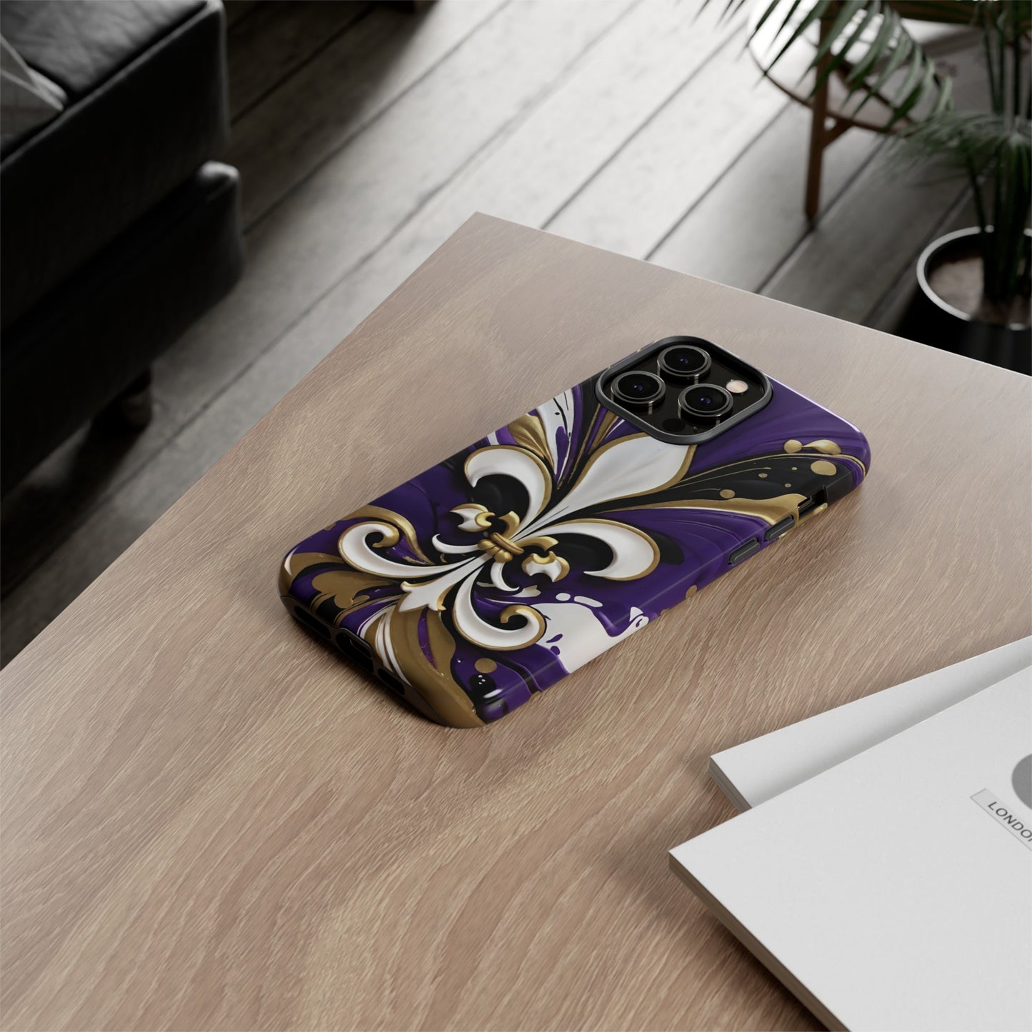 Purple and Gold Fleur-de-Lis 03