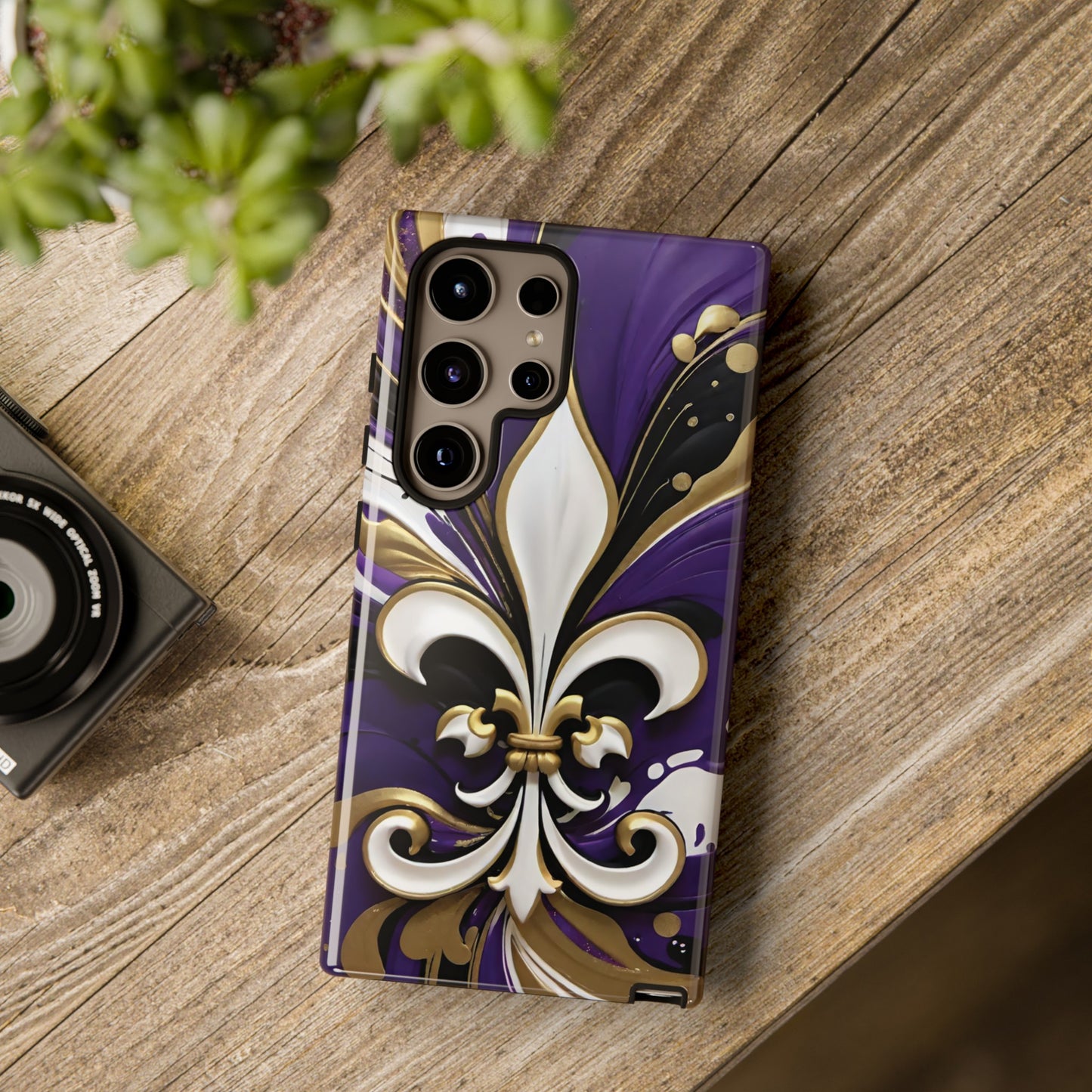 Purple and Gold Fleur-de-Lis 03