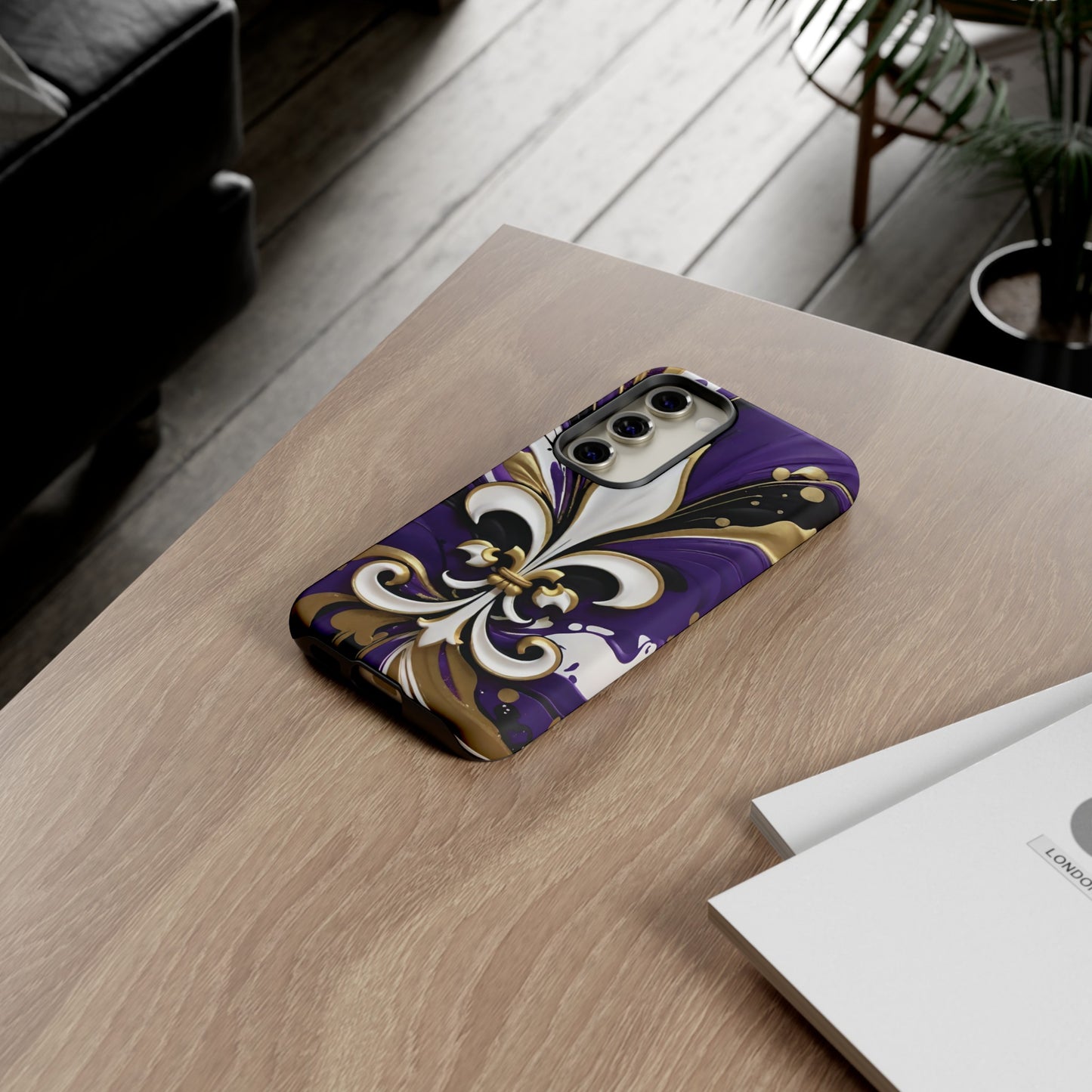 Purple and Gold Fleur-de-Lis 03