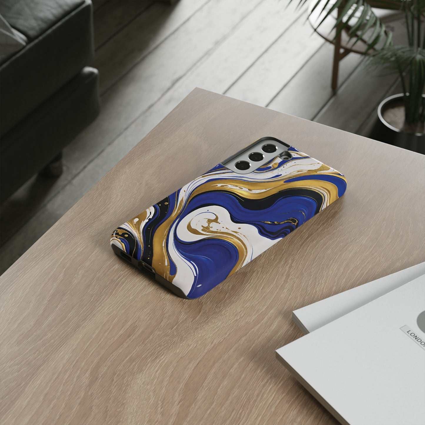 Blue and Gold Swirl 02