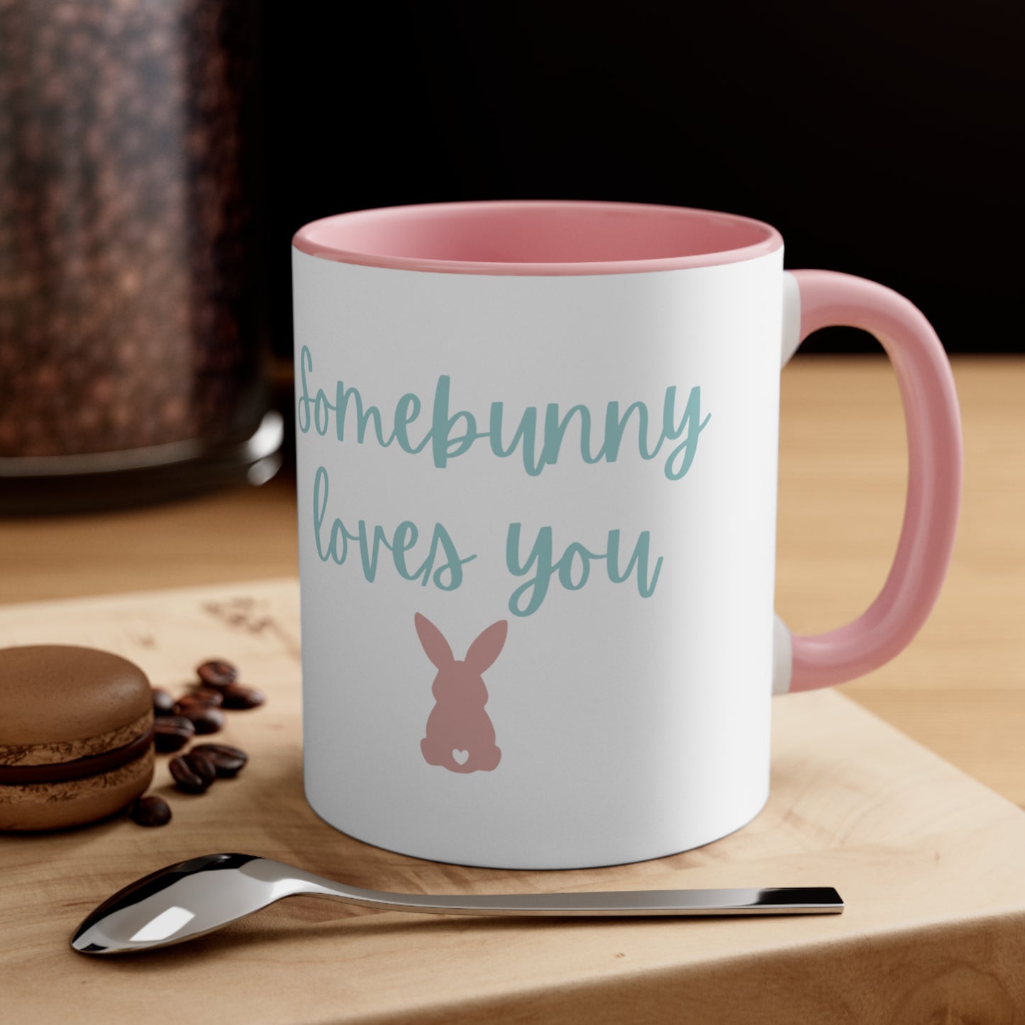 Somebunny Loves You Color Accent Mug, 11oz - ShadowCrafts Studio