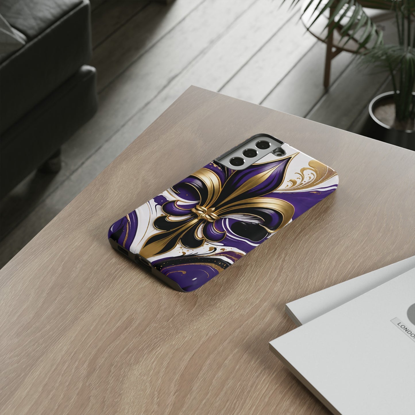 Purple and Gold Fleur-de-Lis 02