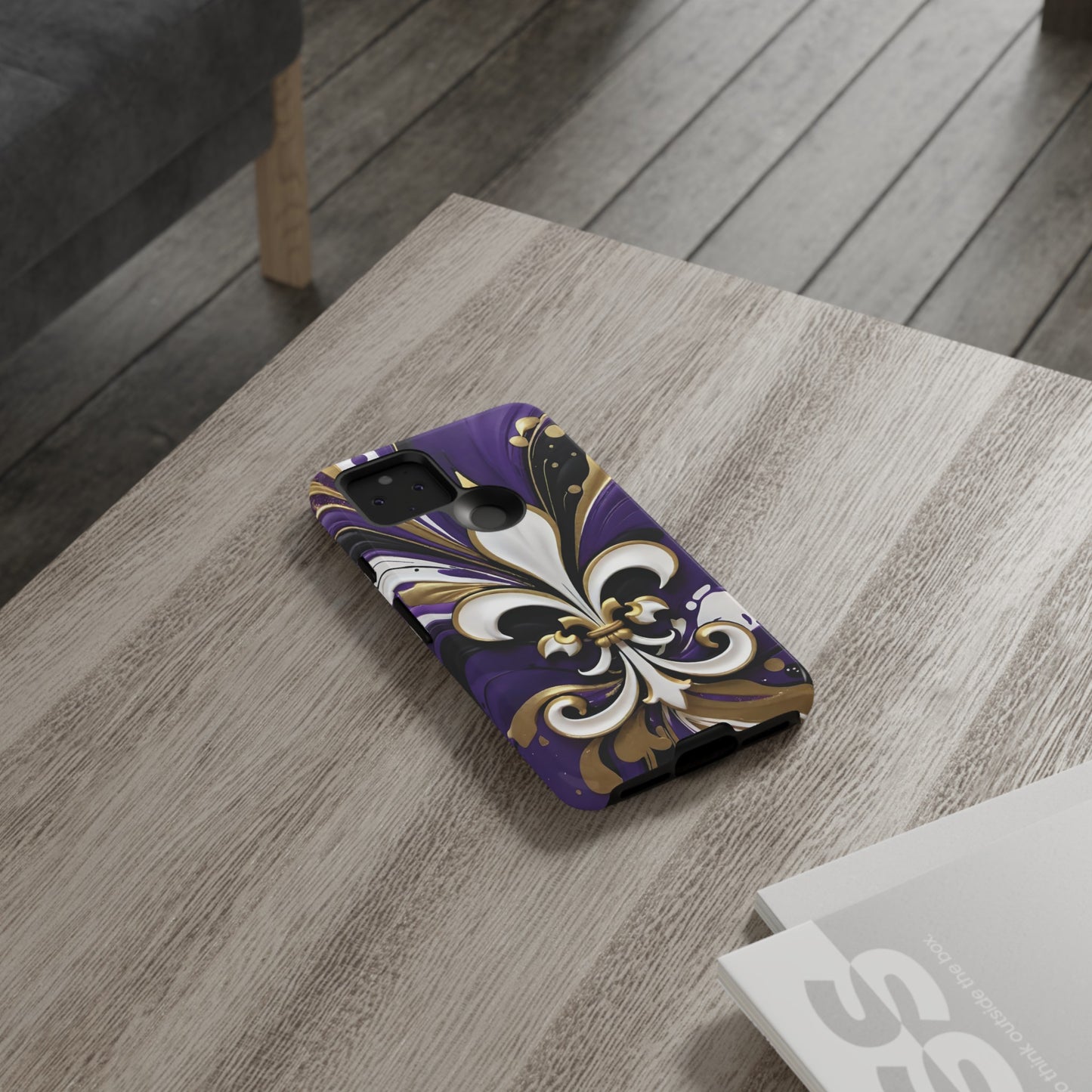 Purple and Gold Fleur-de-Lis 03