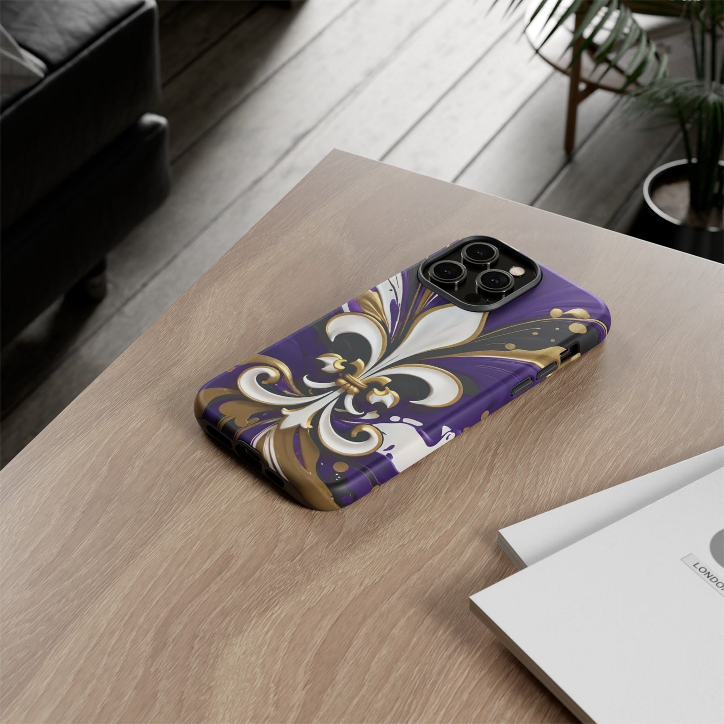 Purple and Gold Fleur-de-Lis 03