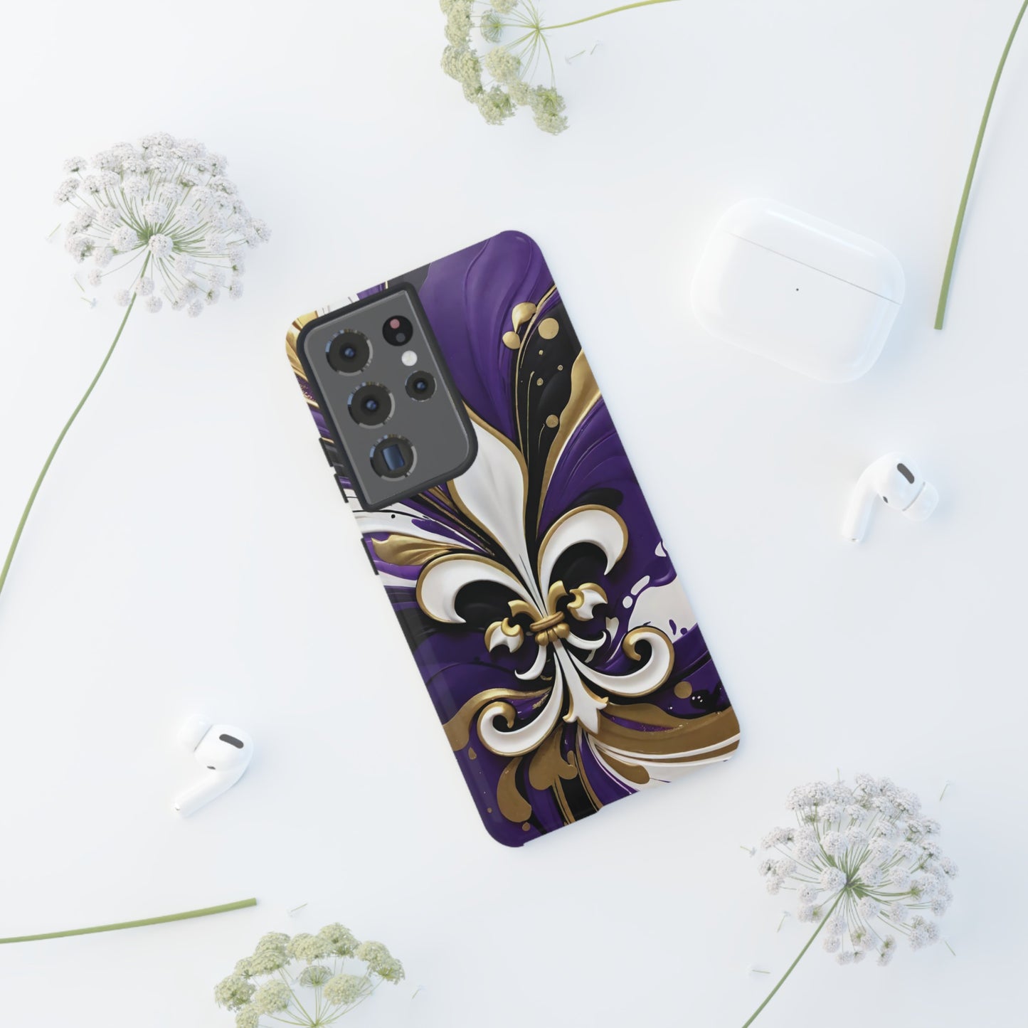 Purple and Gold Fleur-de-Lis 03