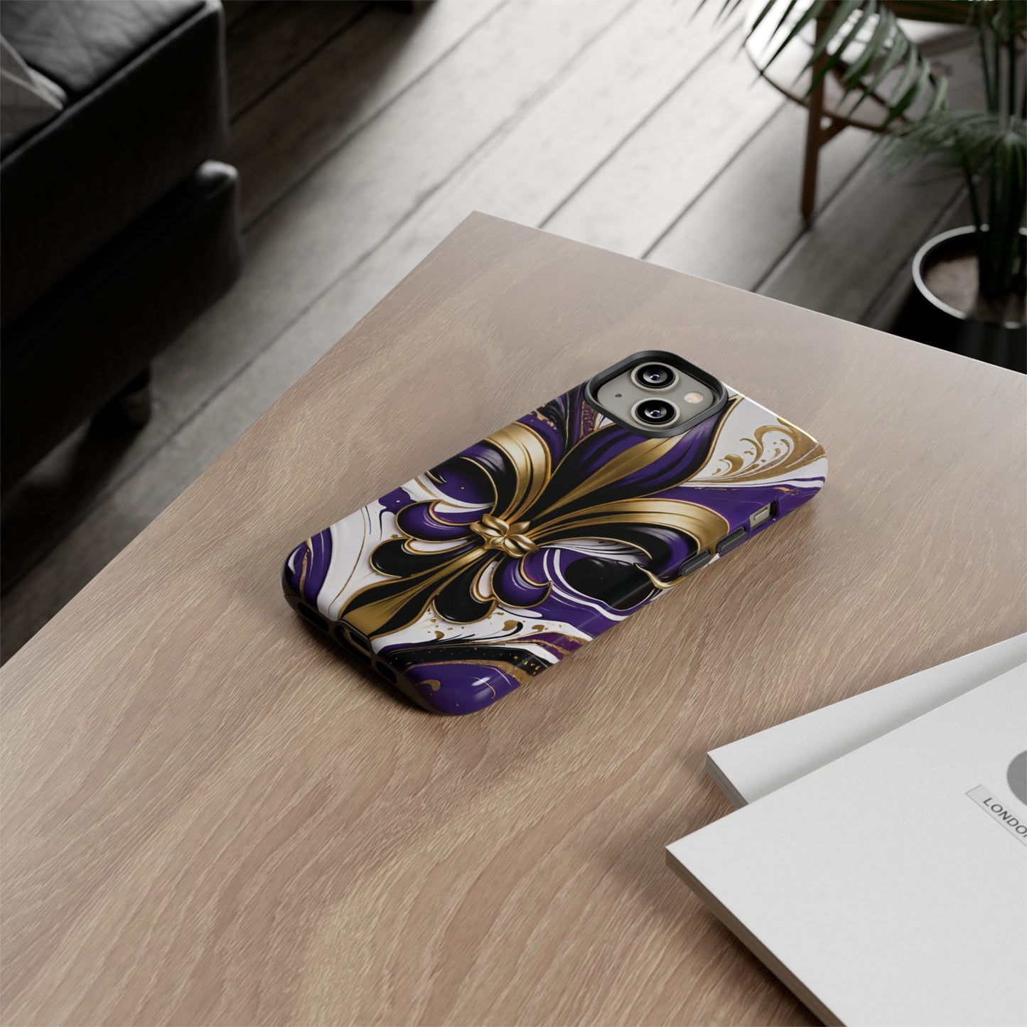 Purple and Gold Fleur-de-Lis 02