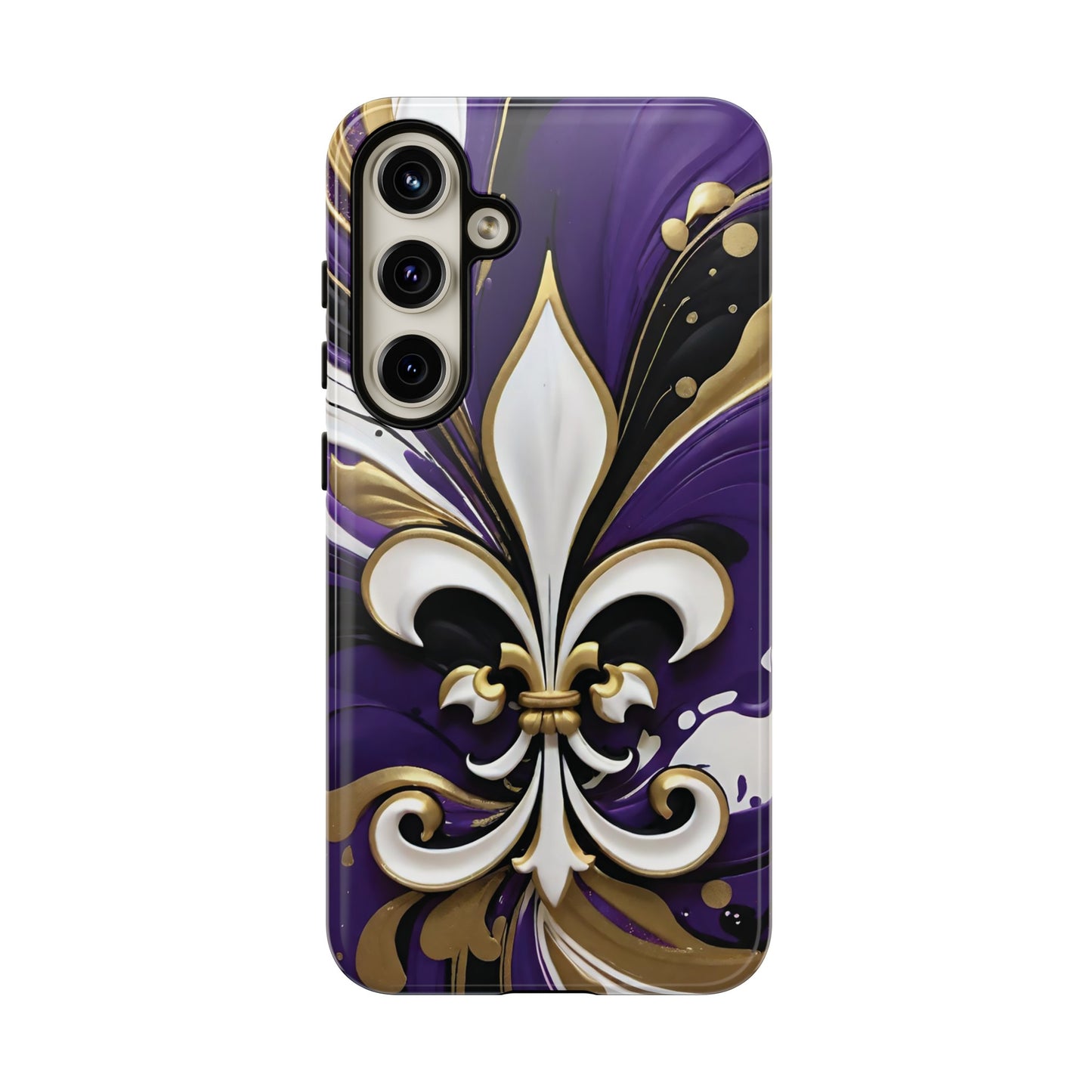 Purple and Gold Fleur-de-Lis 03