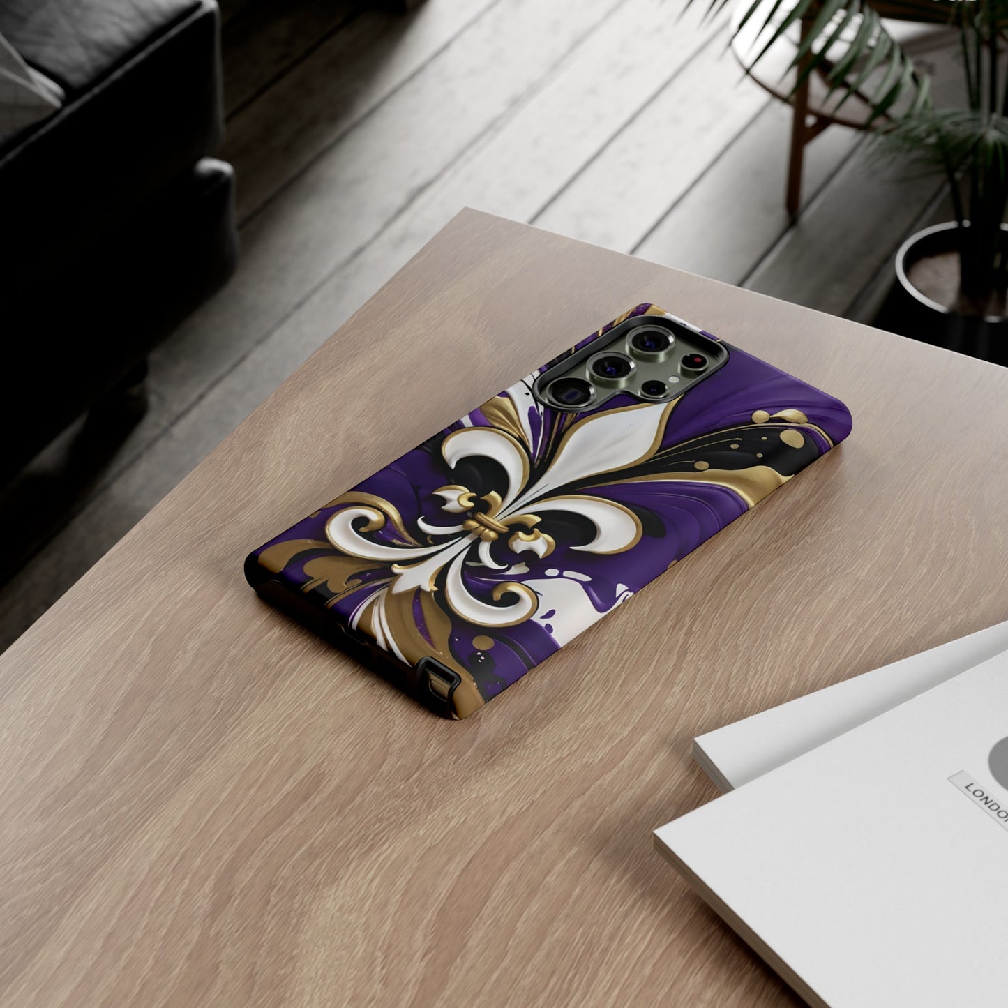 Purple and Gold Fleur-de-Lis 03