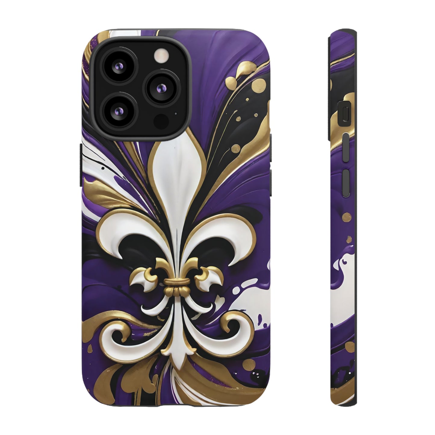 Purple and Gold Fleur-de-Lis 03