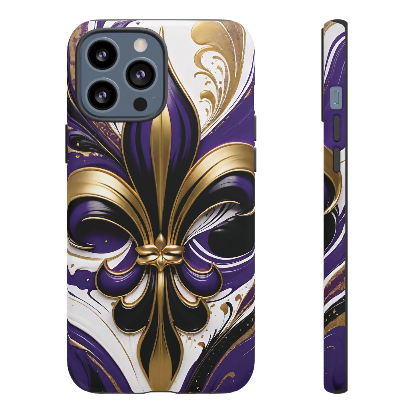 Purple and Gold Fleur-de-Lis 02