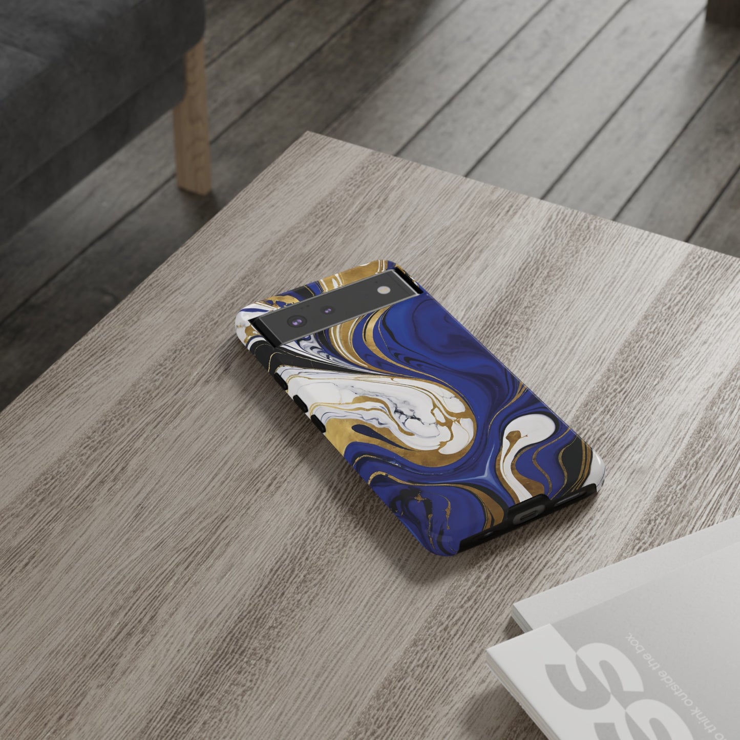 Blue and Gold Swirl 01
