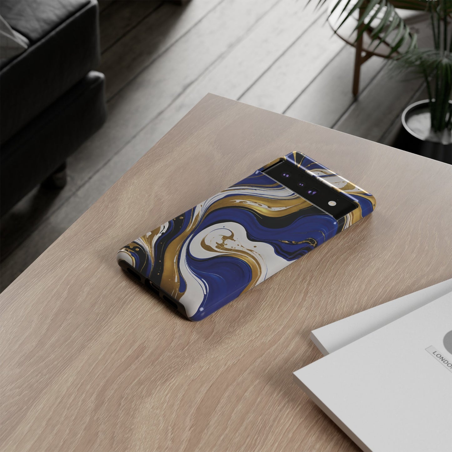 Blue and Gold Swirl 02