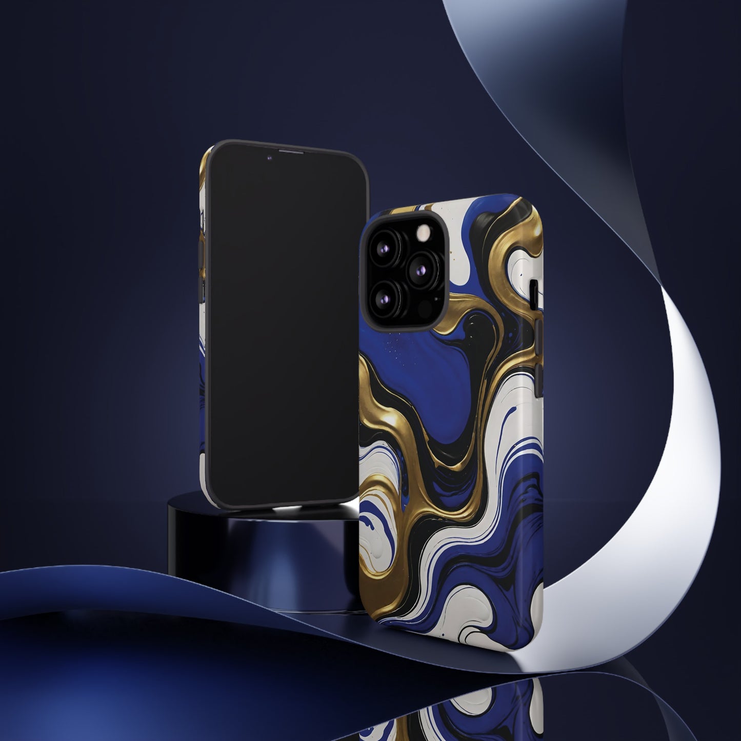 Blue and Gold Swirl 03