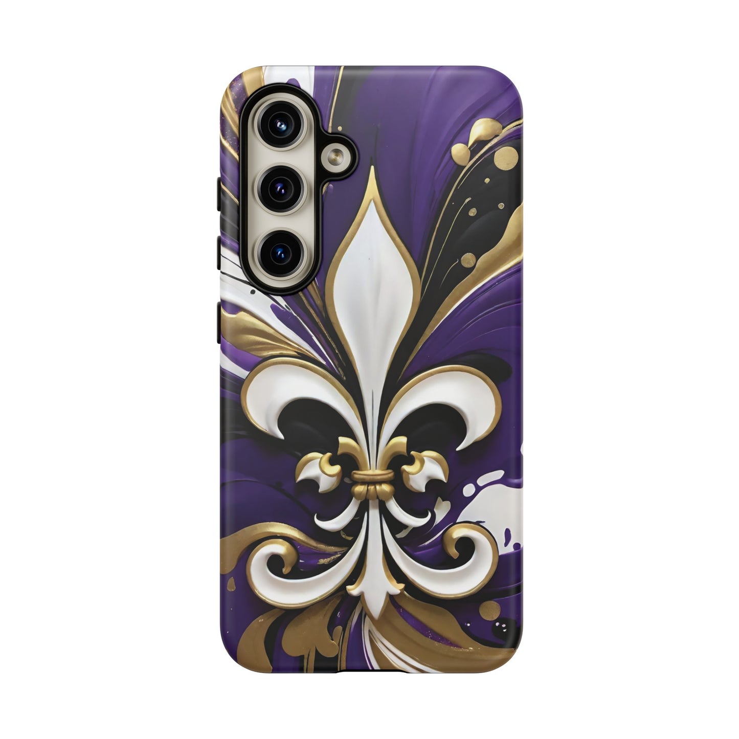Purple and Gold Fleur-de-Lis 03