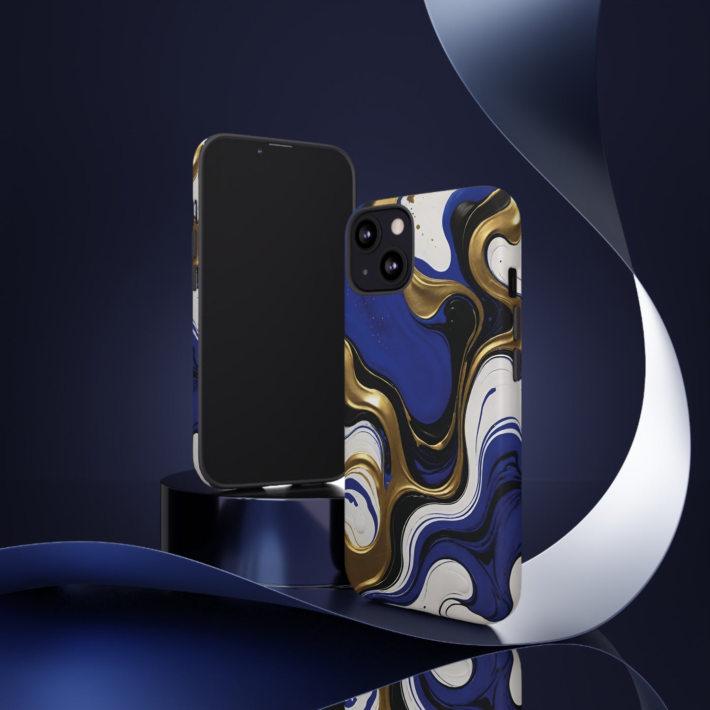 Blue and Gold Swirl 03