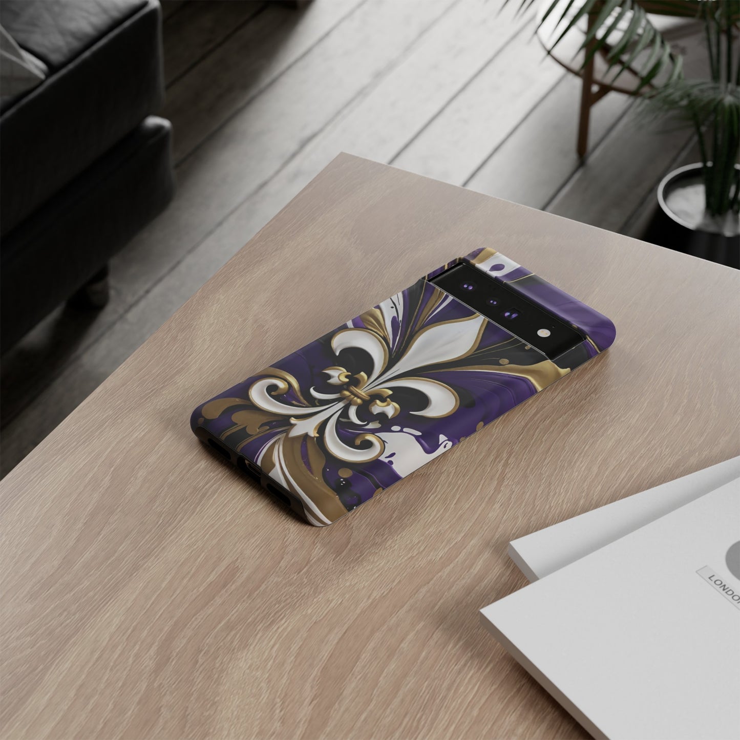 Purple and Gold Fleur-de-Lis 03