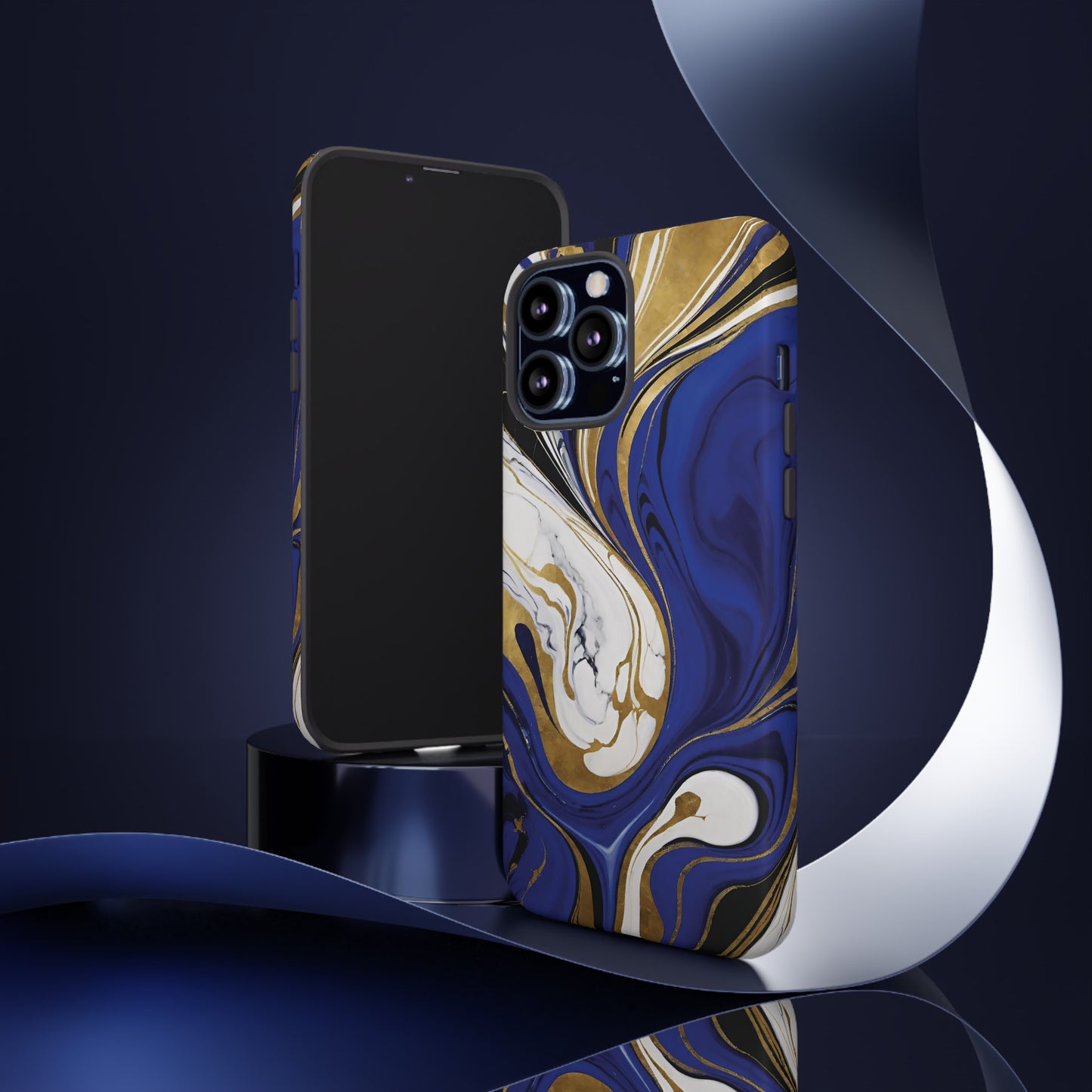 Blue and Gold Swirl 01