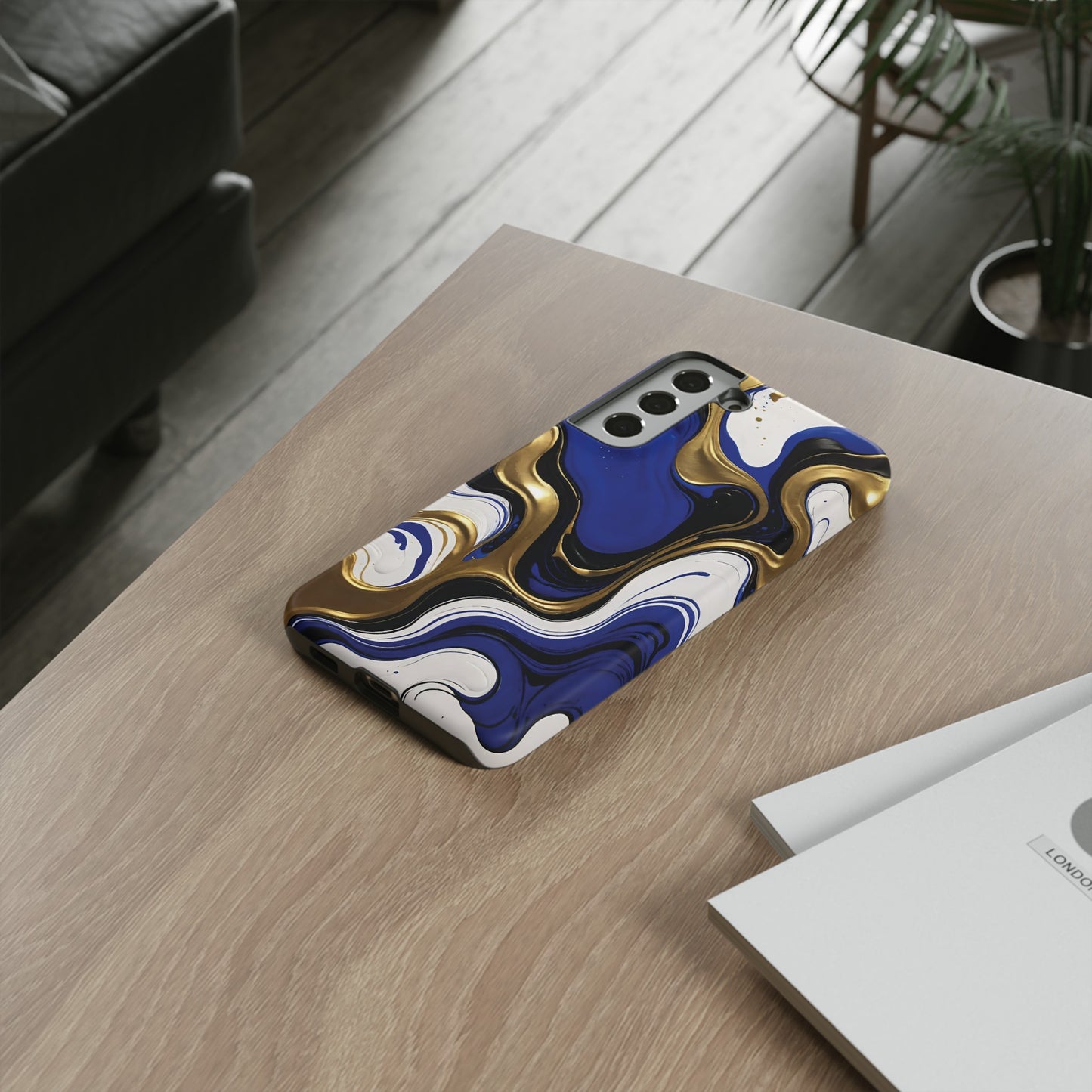 Blue and Gold Swirl 03