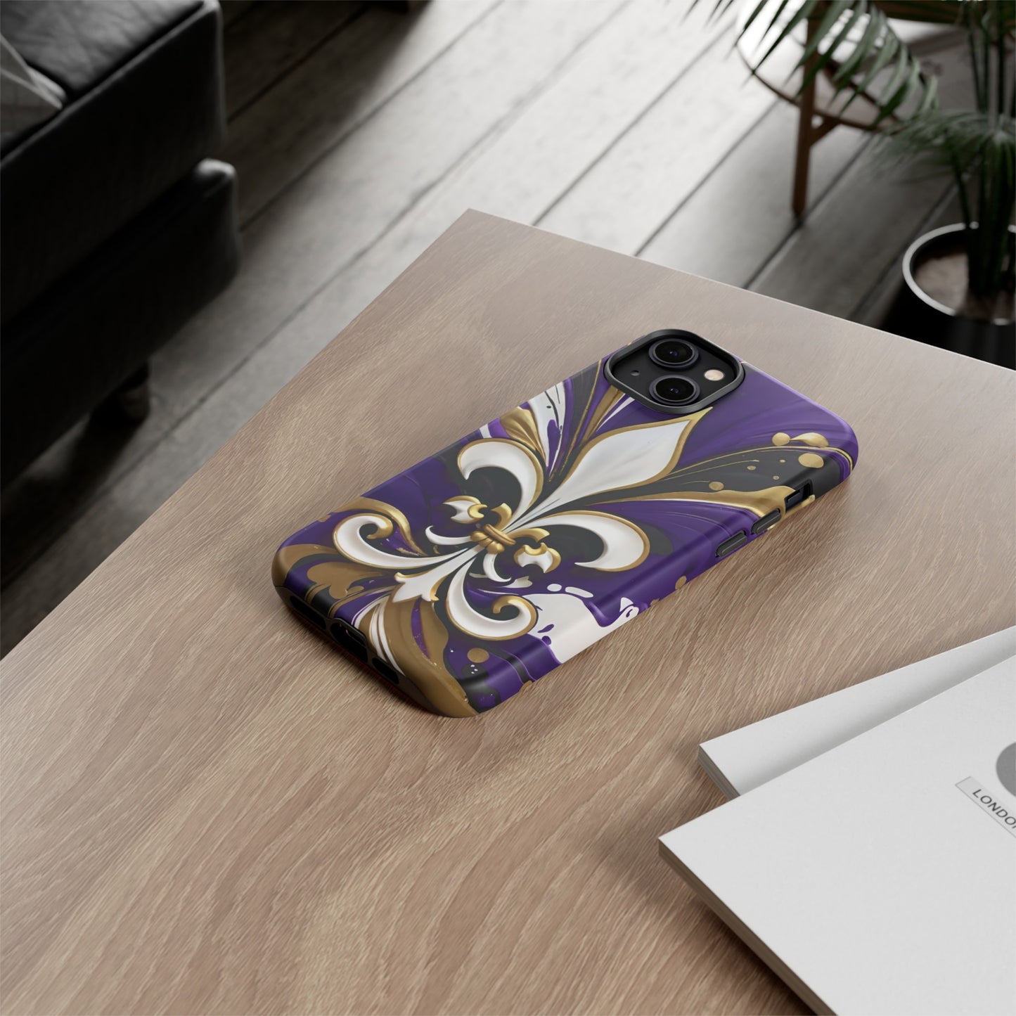 Purple and Gold Fleur-de-Lis 03
