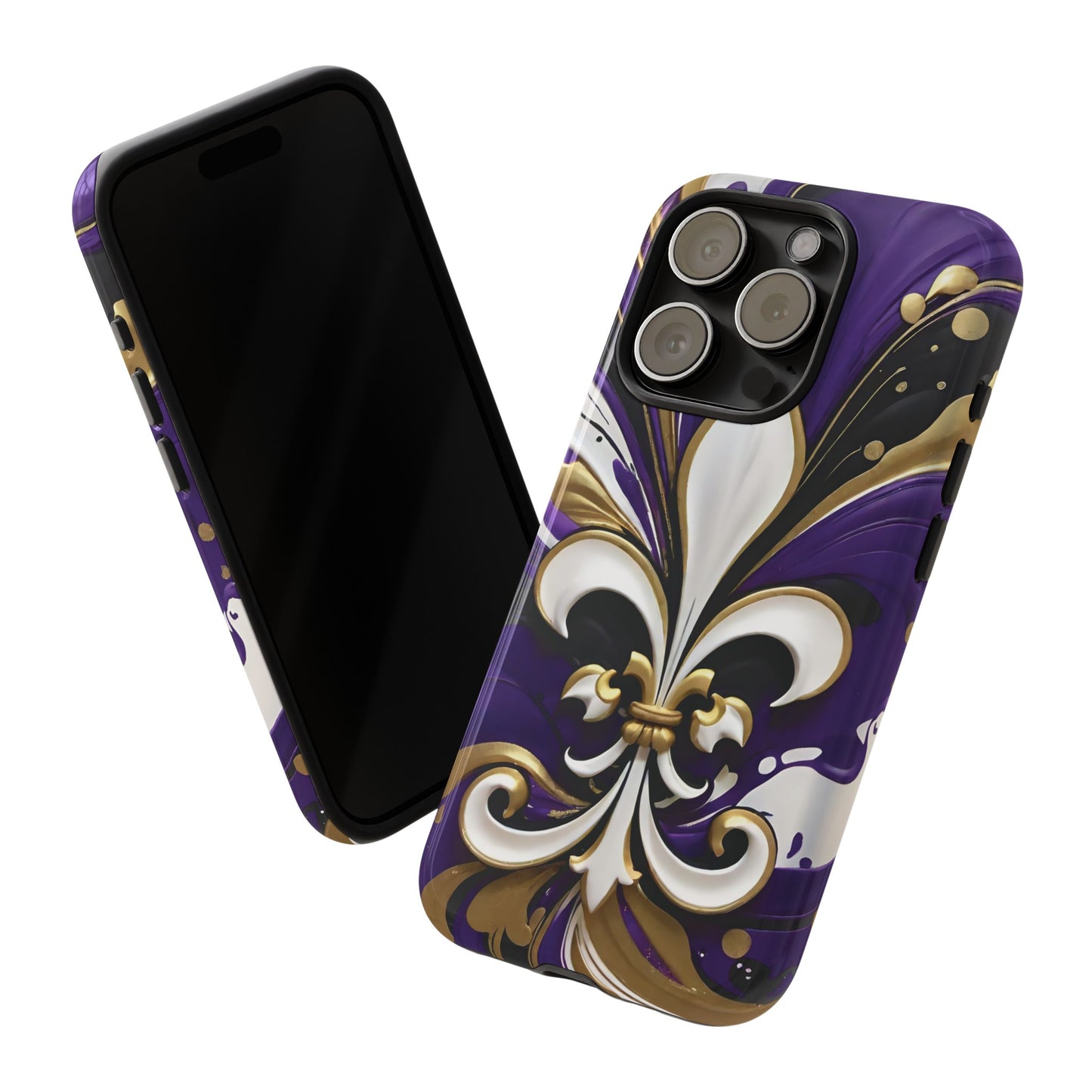 Purple and Gold Fleur-de-Lis 03