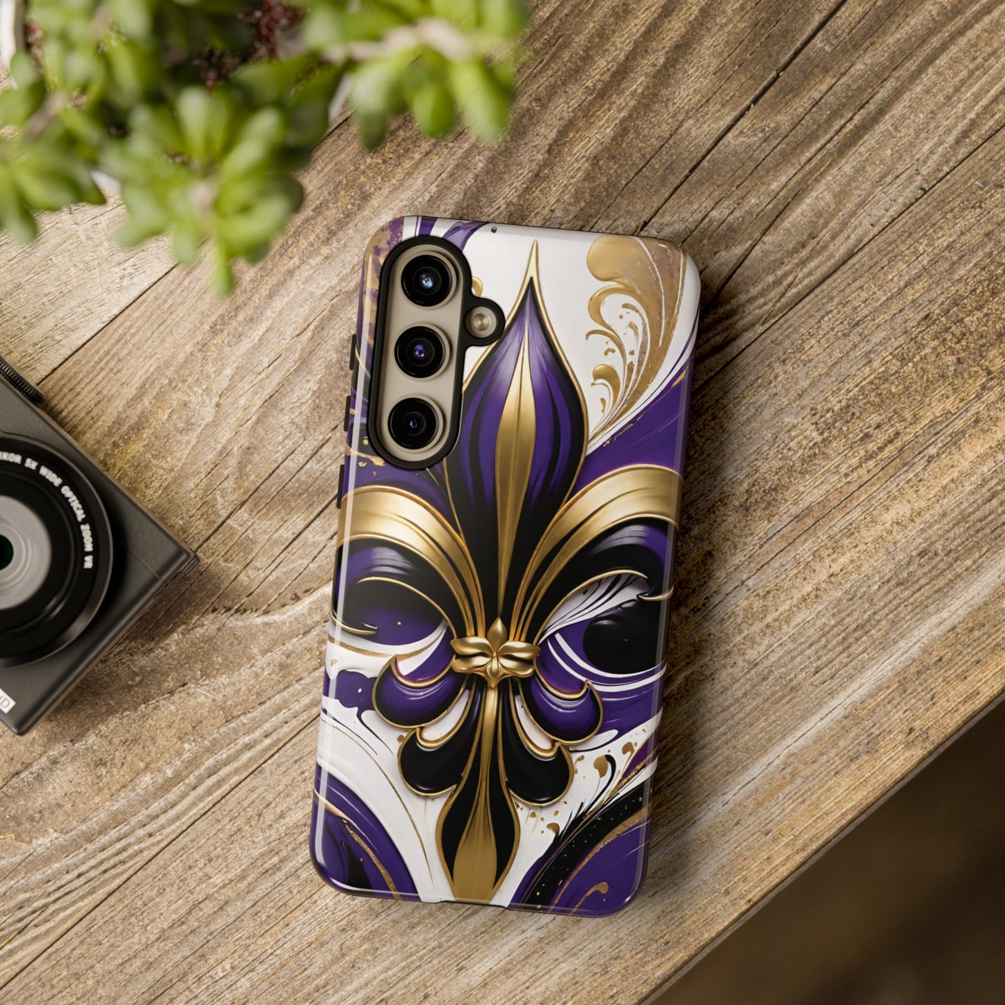 Purple and Gold Fleur-de-Lis 02
