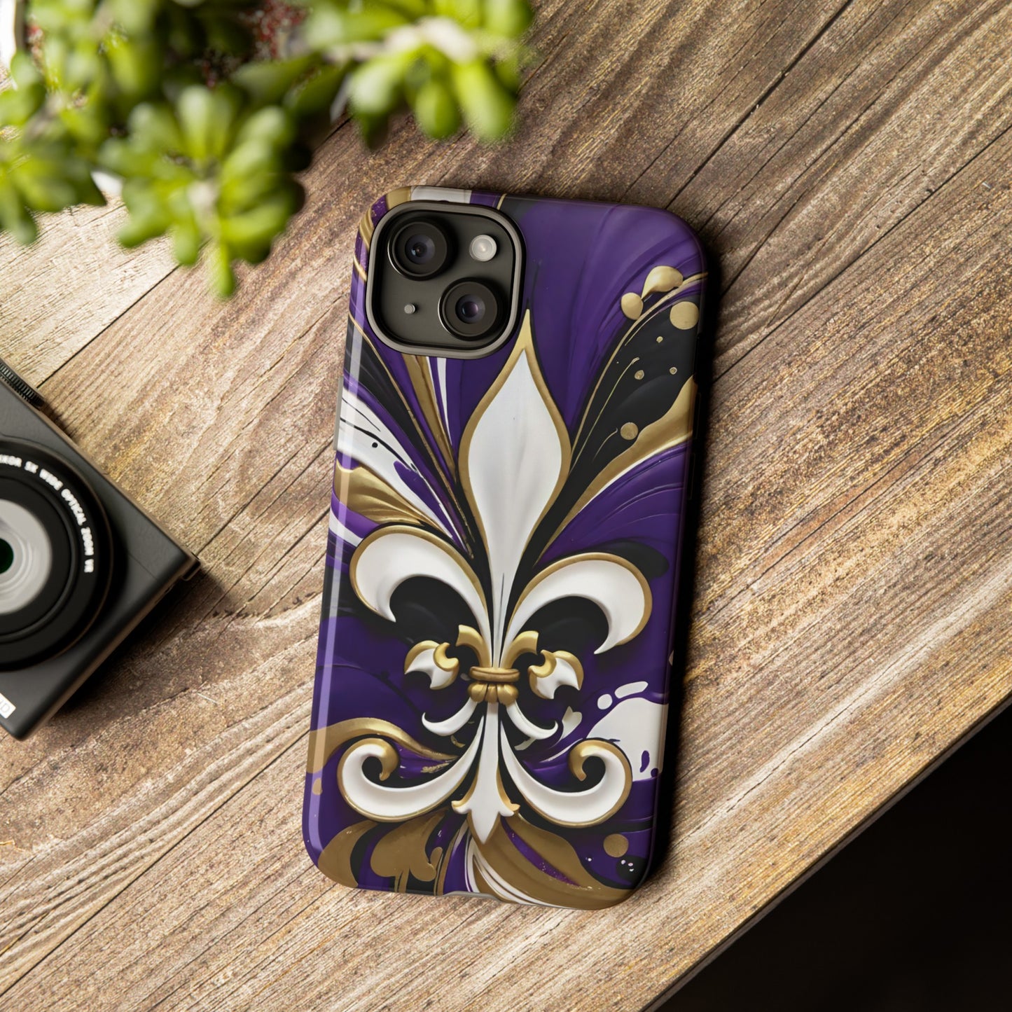 Purple and Gold Fleur-de-Lis 03