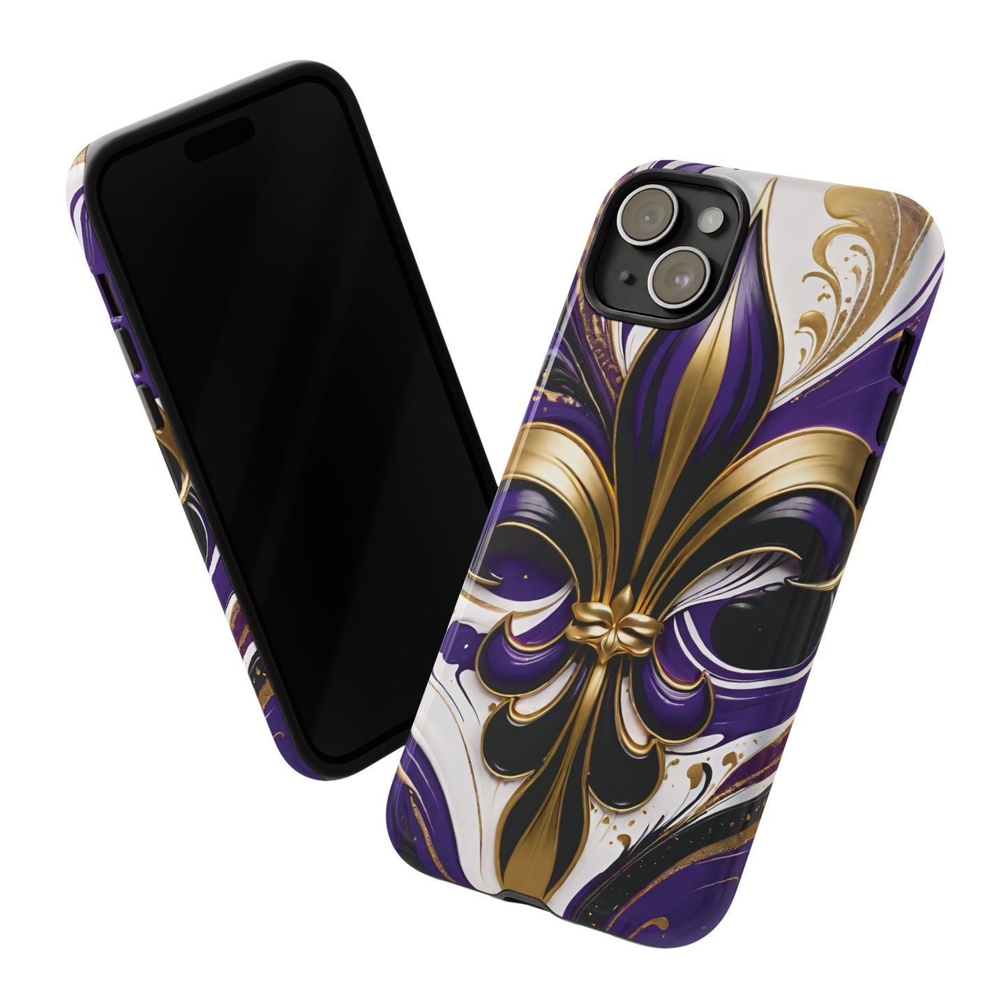 Purple and Gold Fleur-de-Lis 02