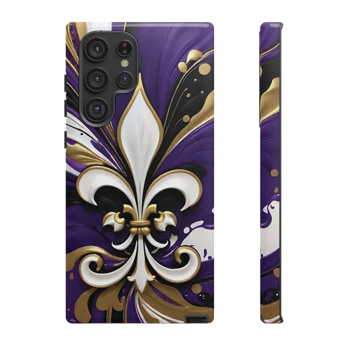Purple and Gold Fleur-de-Lis 03