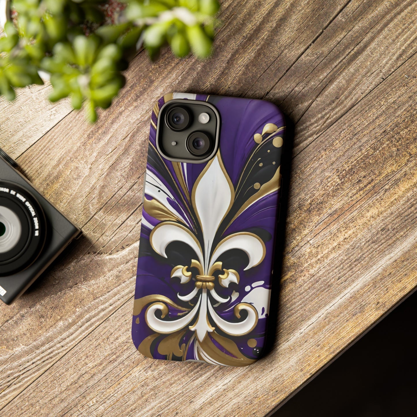 Purple and Gold Fleur-de-Lis 03