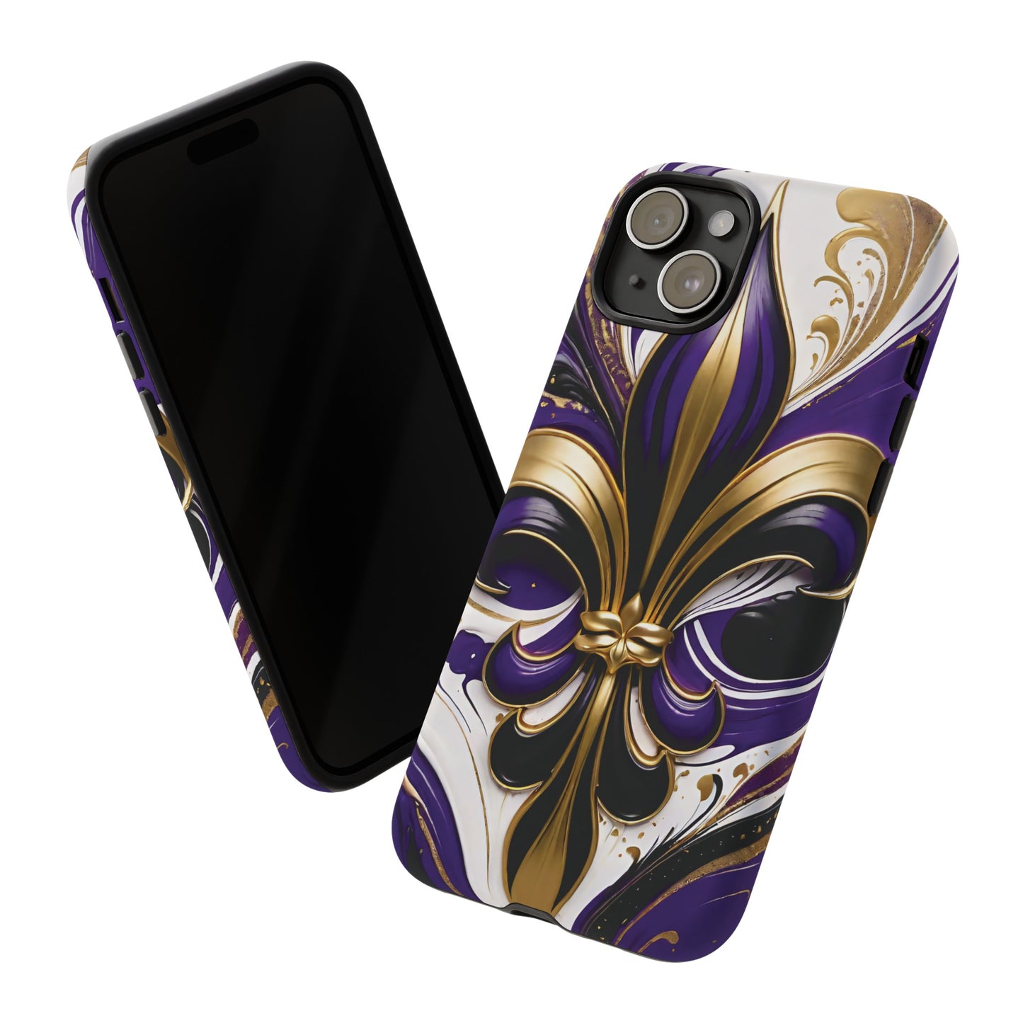 Purple and Gold Fleur-de-Lis 02