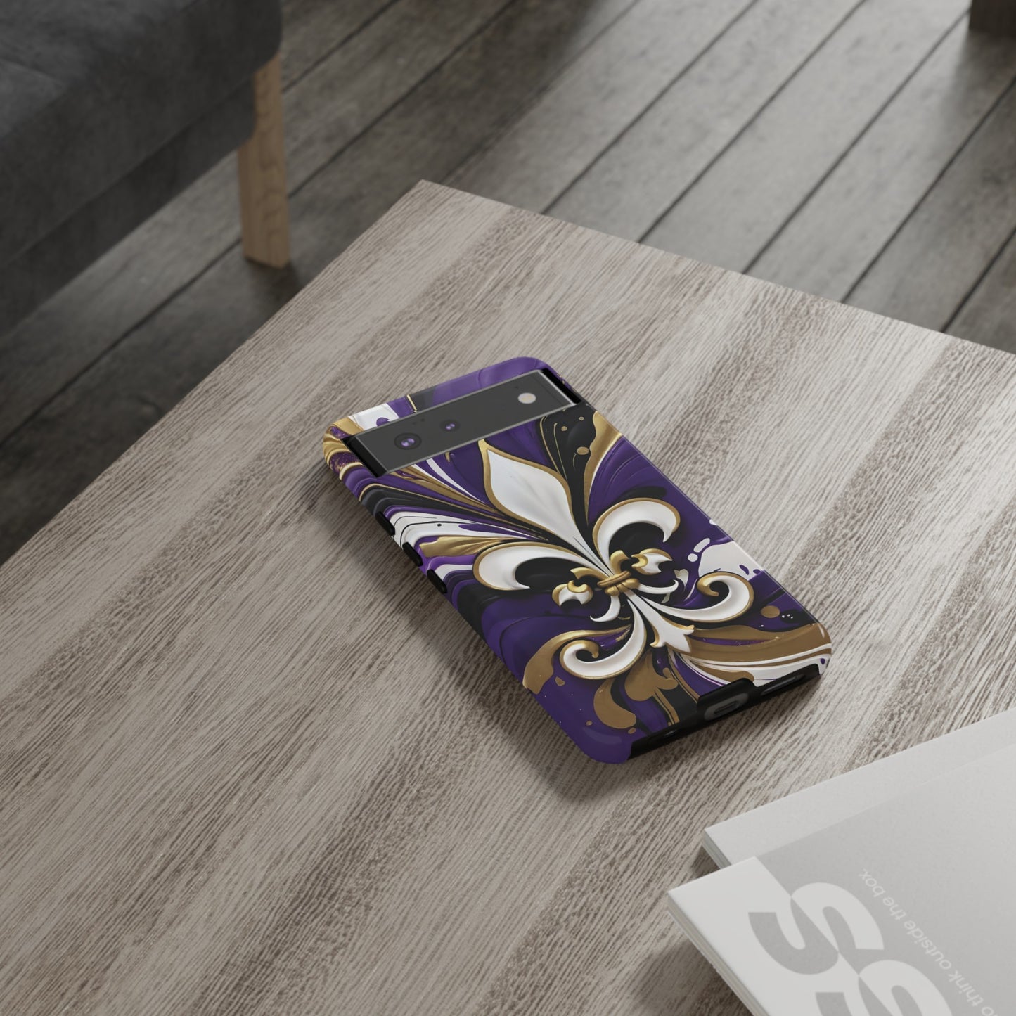 Purple and Gold Fleur-de-Lis 03