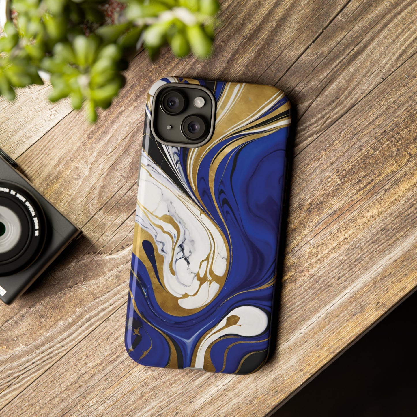 Blue and Gold Swirl 01