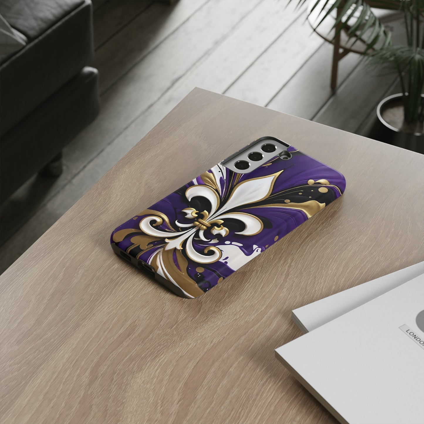 Purple and Gold Fleur-de-Lis 03