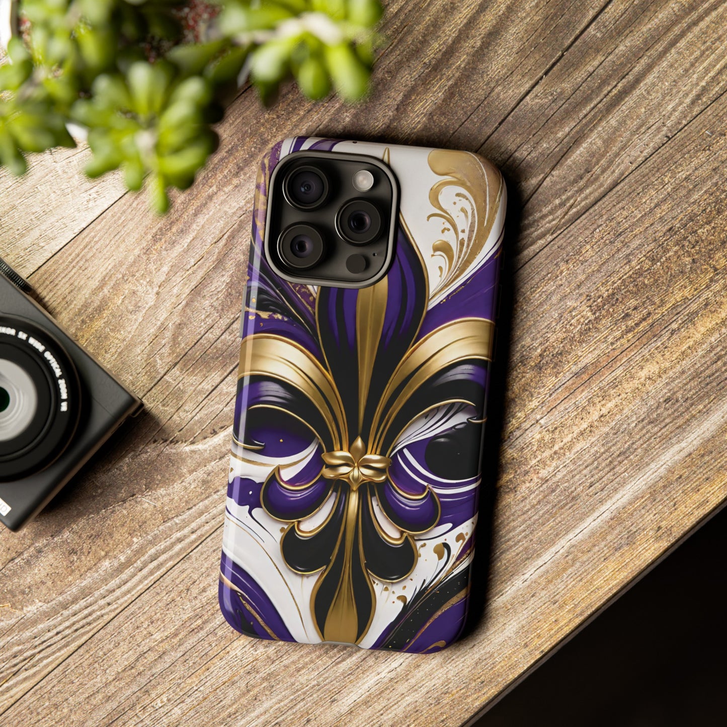 Purple and Gold Fleur-de-Lis 02