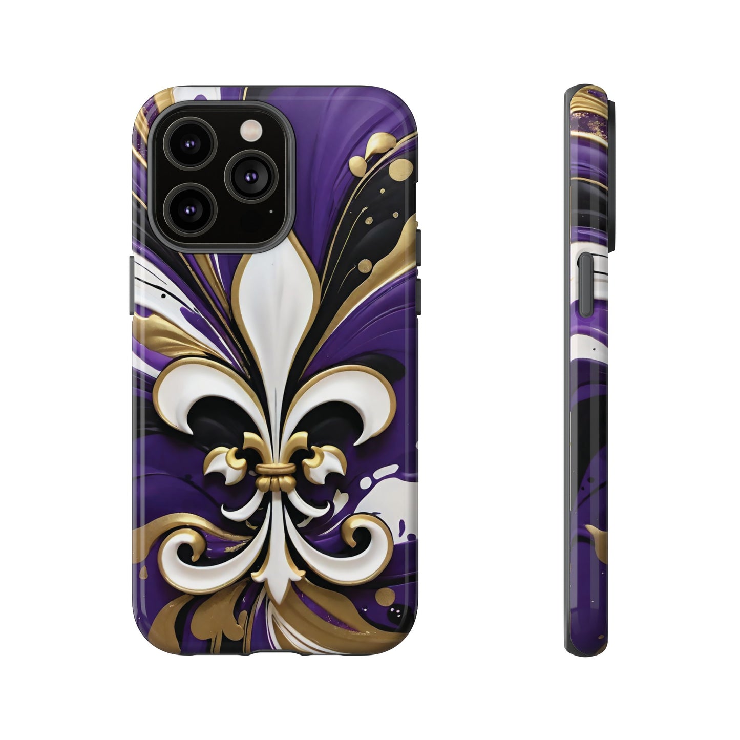 Purple and Gold Fleur-de-Lis 03