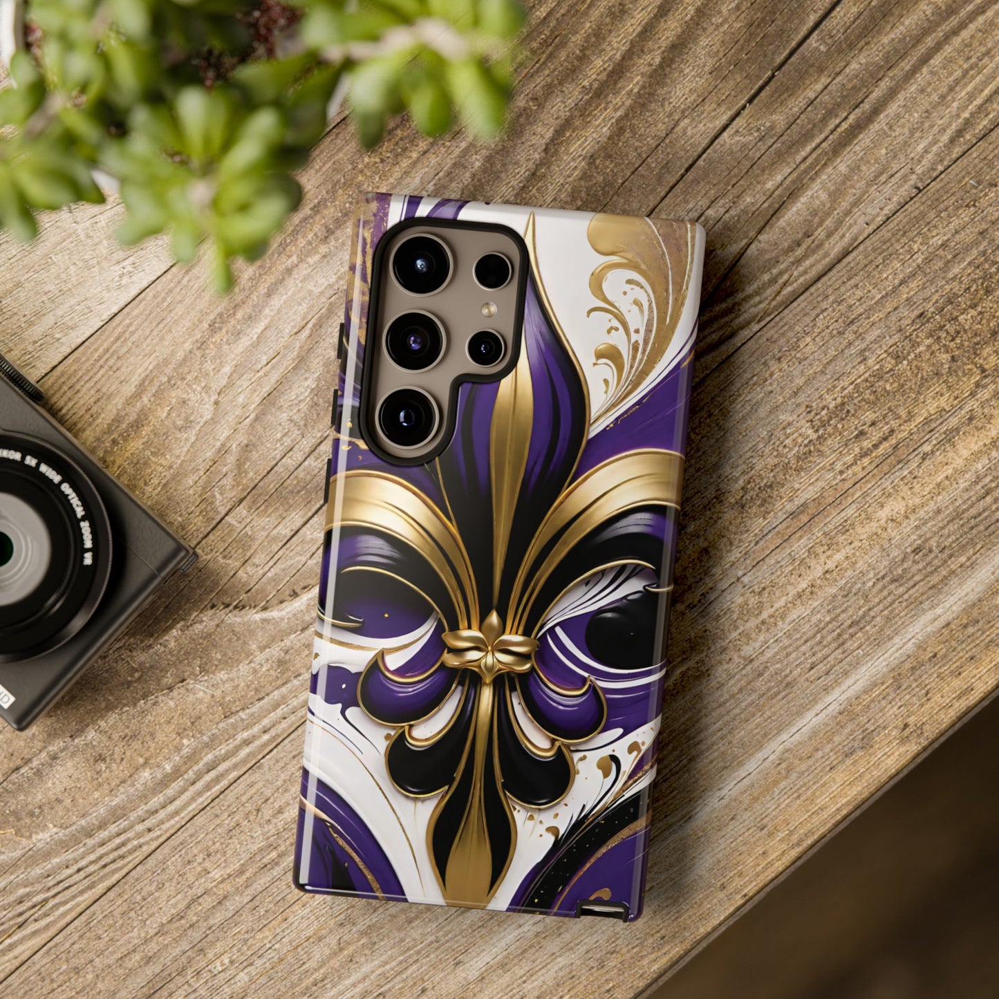 Purple and Gold Fleur-de-Lis 02