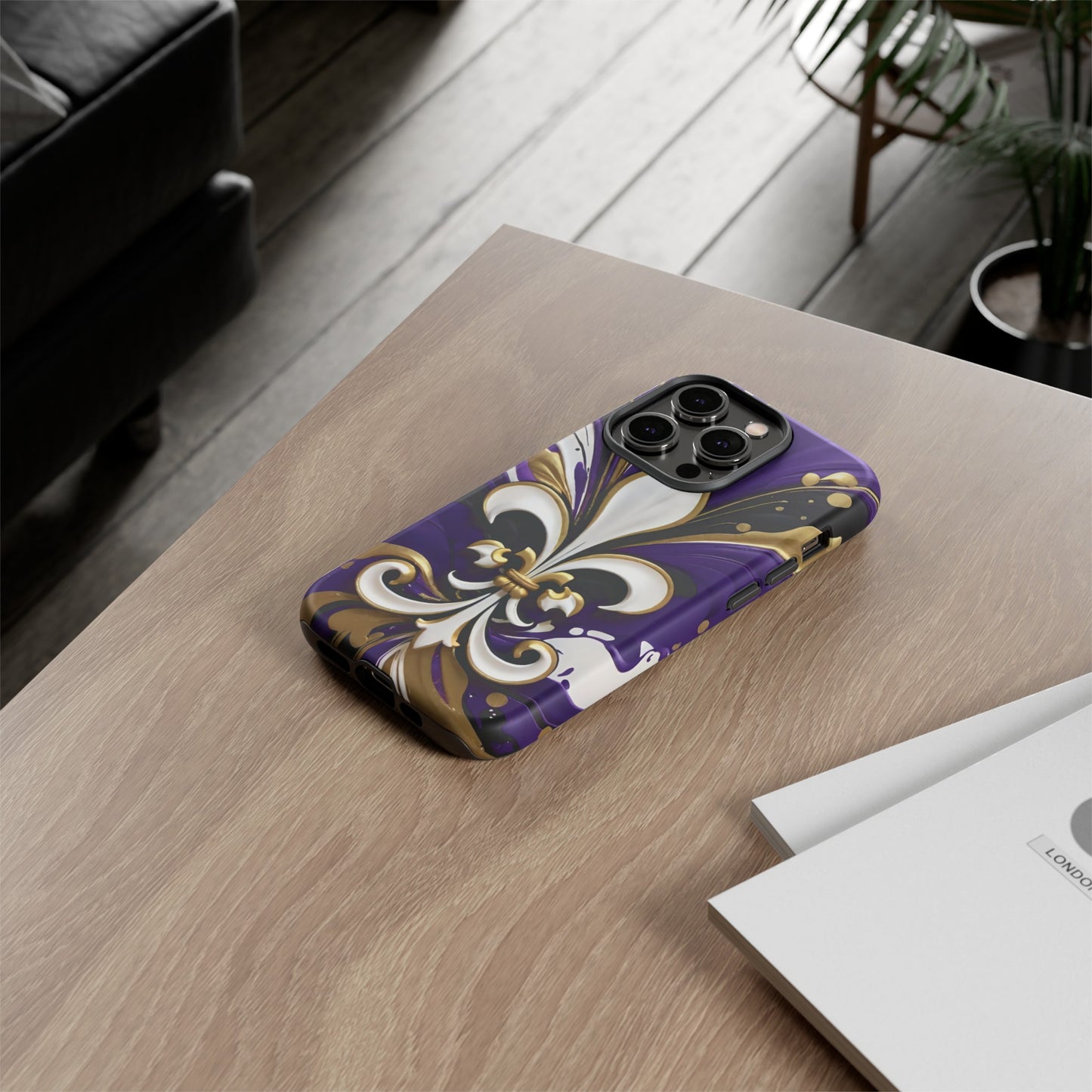Purple and Gold Fleur-de-Lis 03
