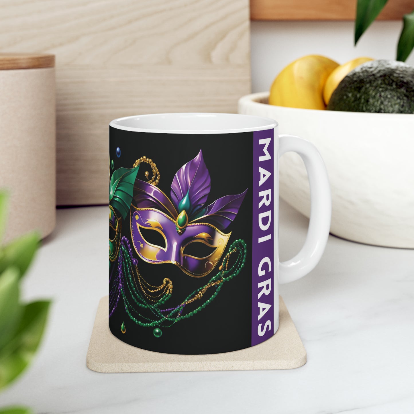 Mardi Gras Mask Mug 01, 11oz - ShadowCrafts Studio