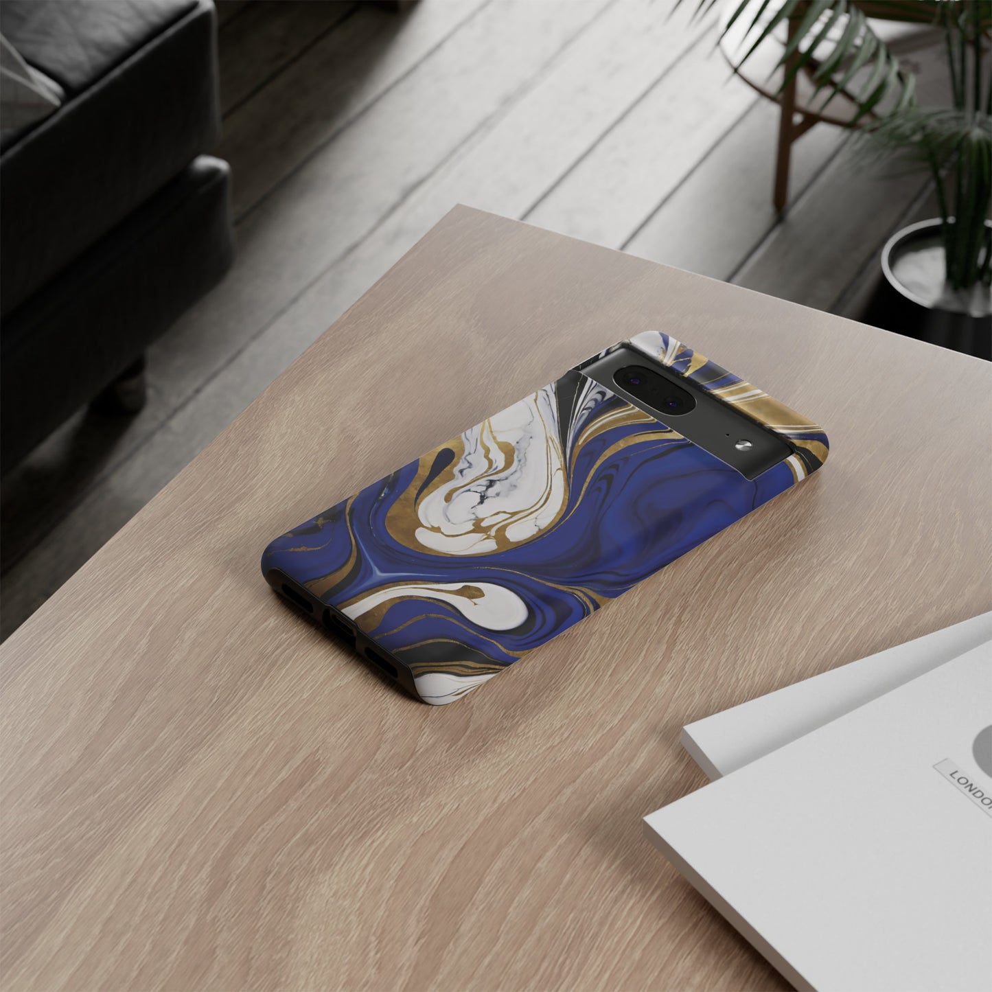 Blue and Gold Swirl 01