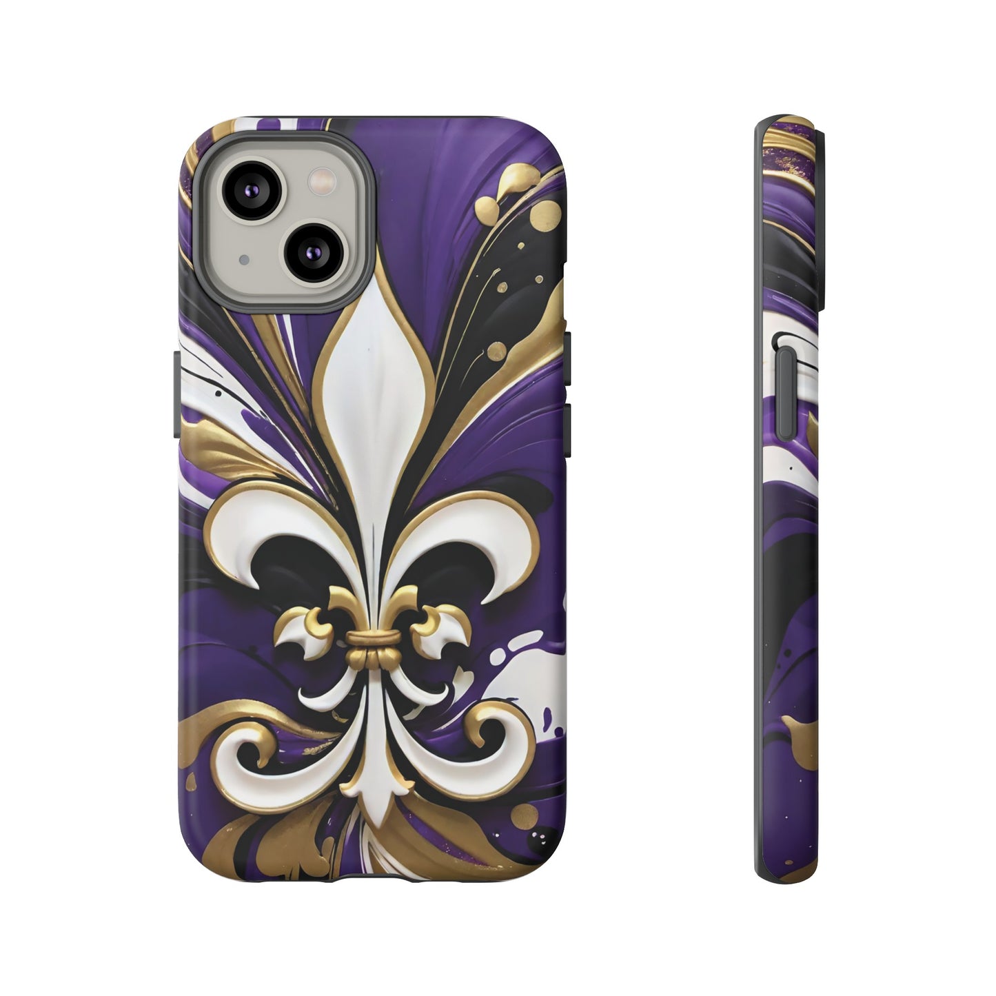 Purple and Gold Fleur-de-Lis 03