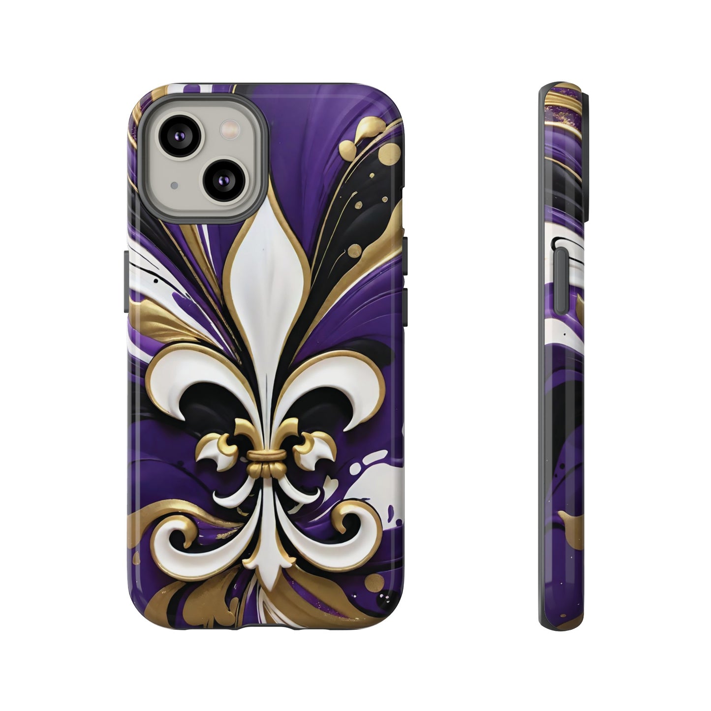 Purple and Gold Fleur-de-Lis 03