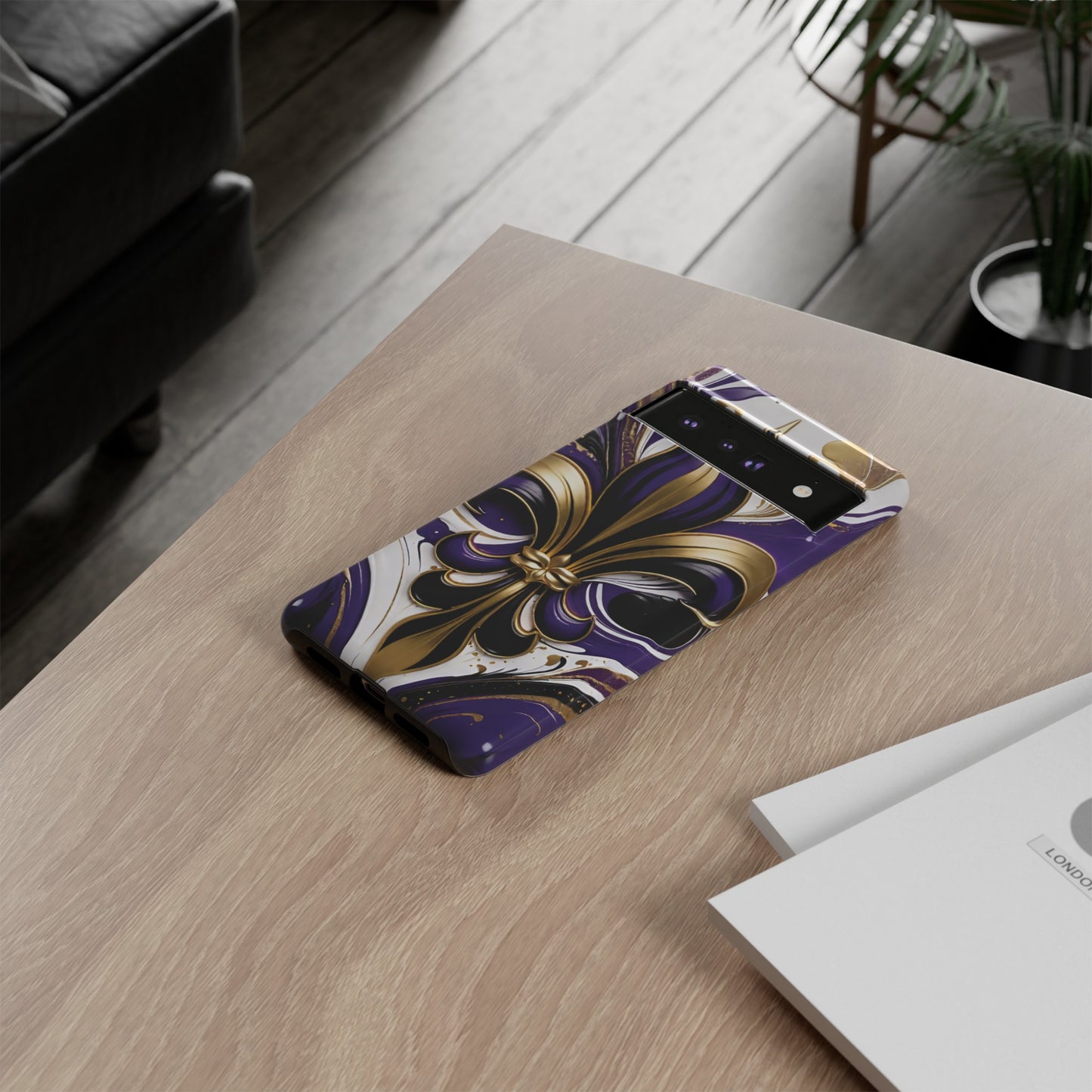 Purple and Gold Fleur-de-Lis 02