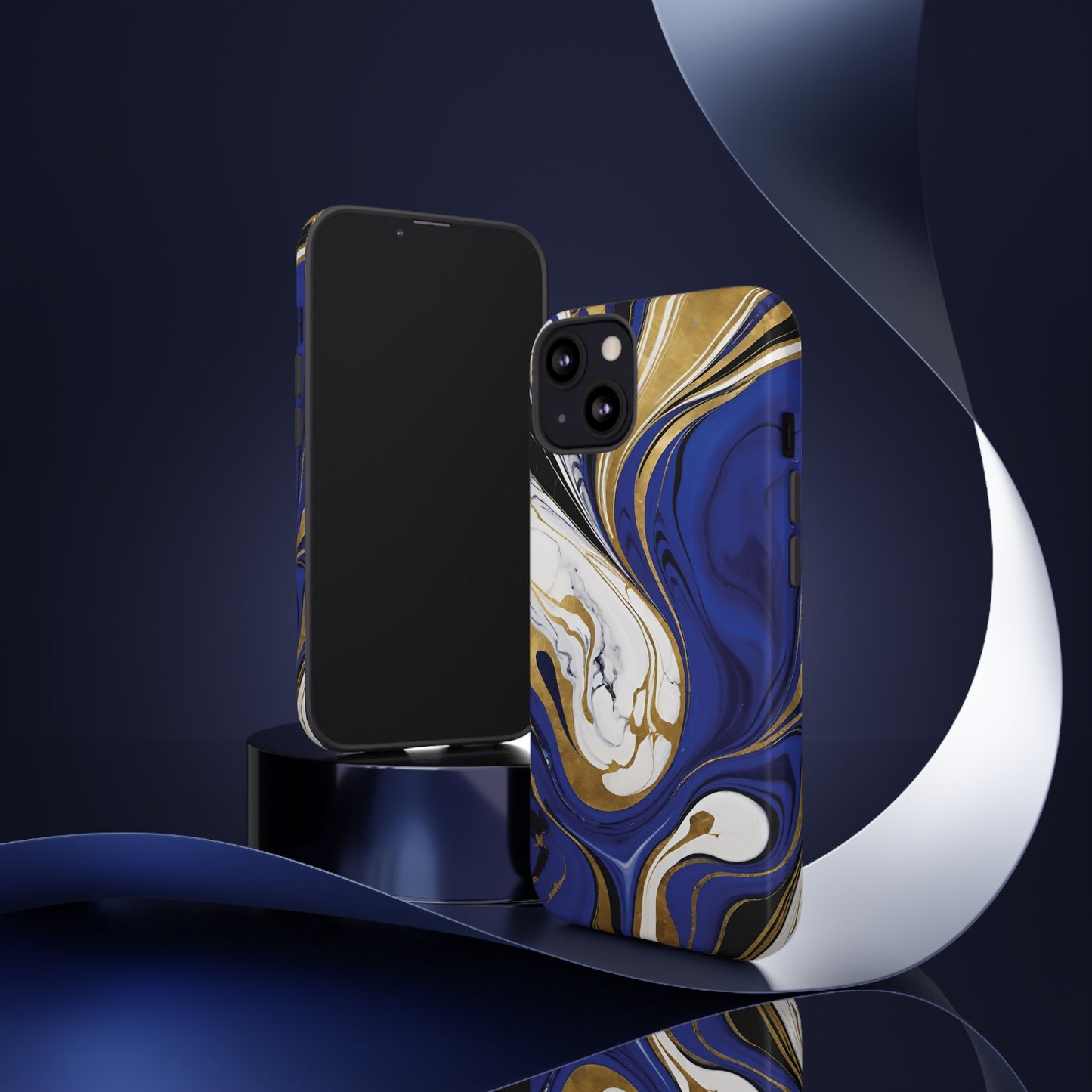Blue and Gold Swirl 01