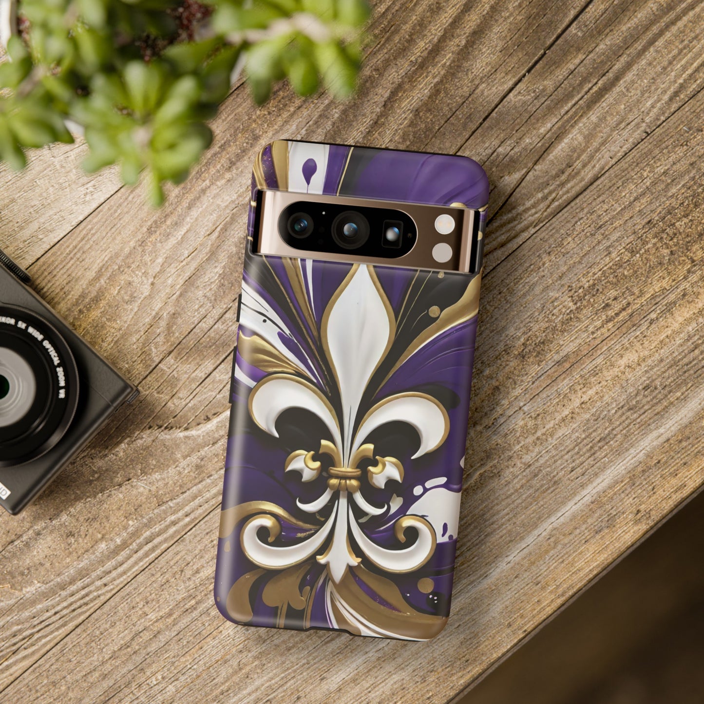 Purple and Gold Fleur-de-Lis 03